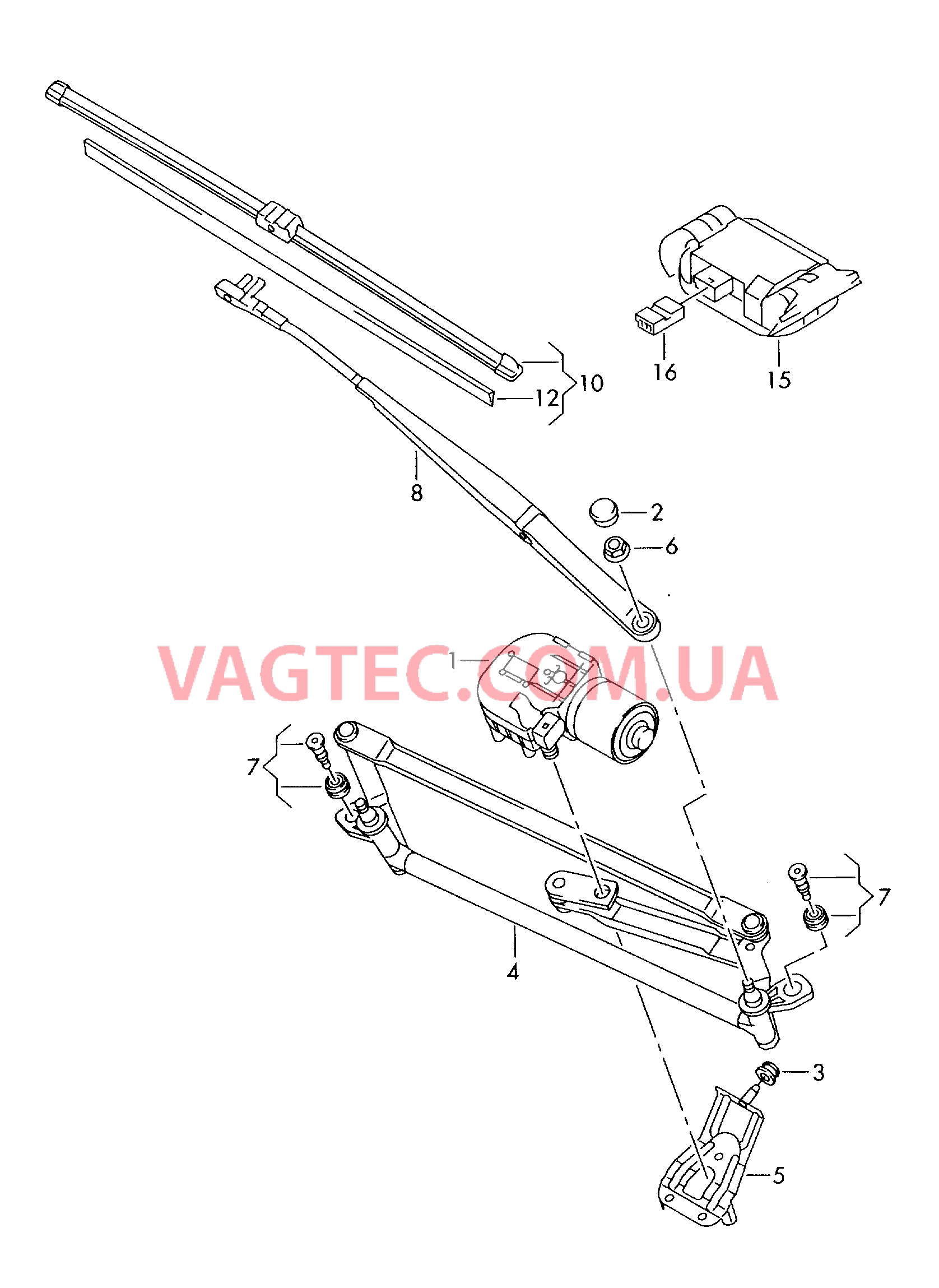 Cтеклоочиститель  для VOLKSWAGEN GOLF 2005-2