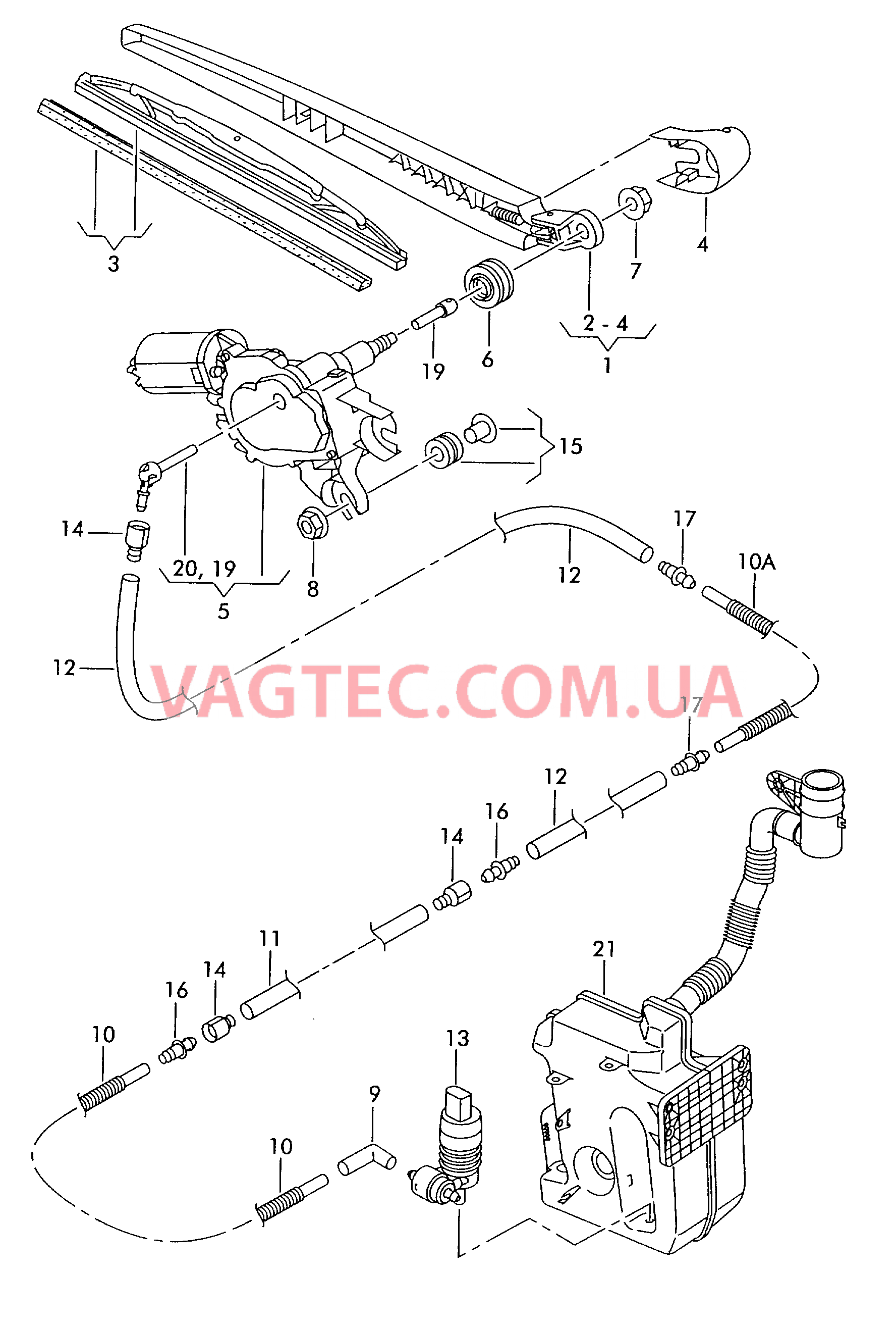 Стеклоочиститель/омыватель для заднего стекла  для SEAT Altea 2007