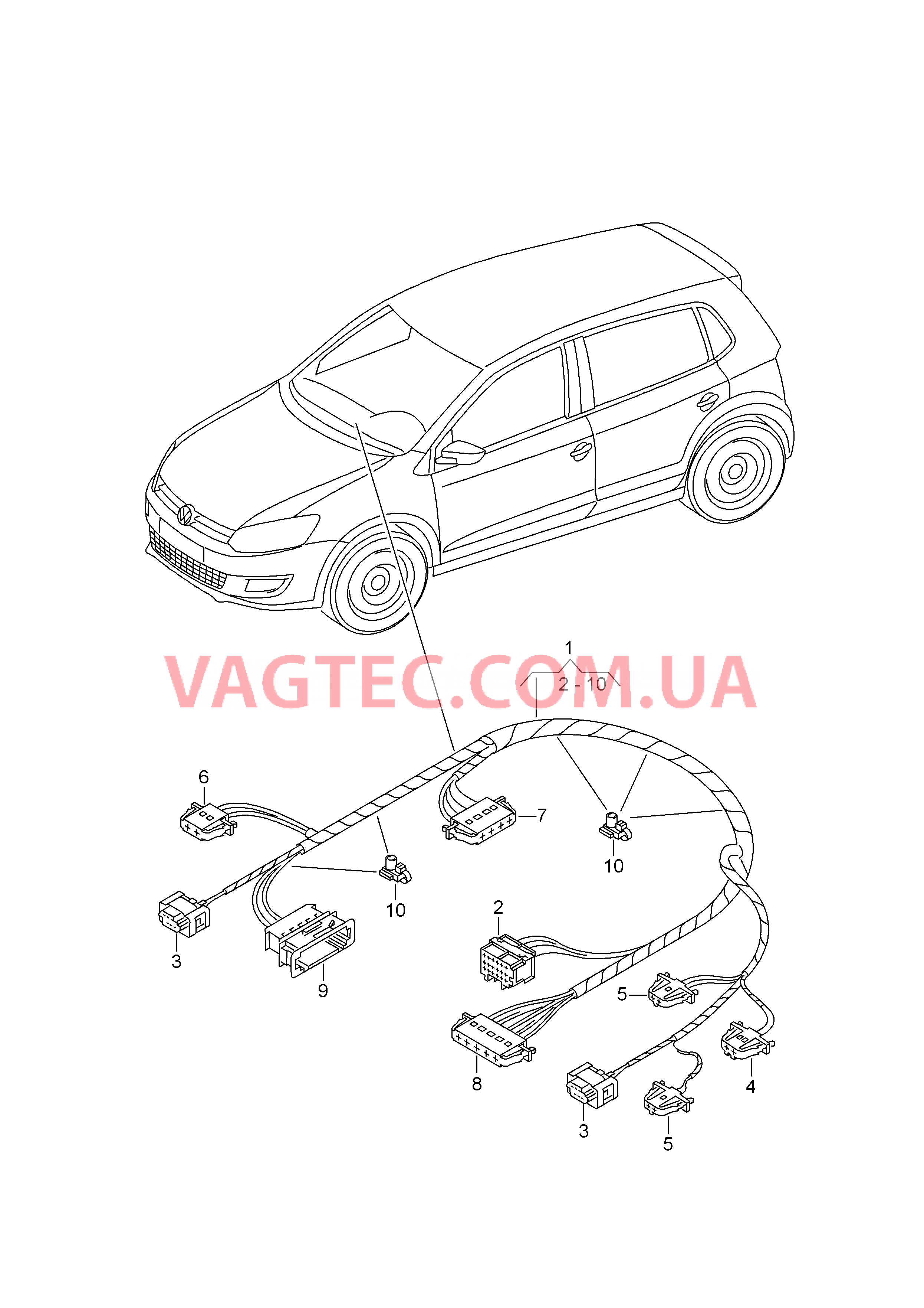 Жгут проводов устройства регулировки отопления  Жгут проводов устройства регулировки отопления  для автомобилей с кондицион.  для SEAT Ibiza 2016