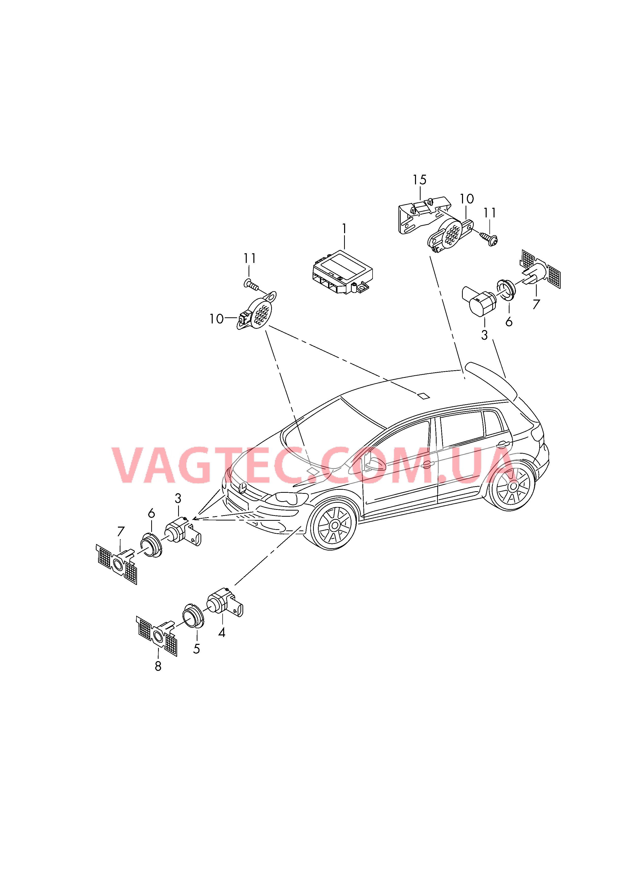 Парковочный ассистент  Парковочный ассистент  для VOLKSWAGEN GOLF 2009-2