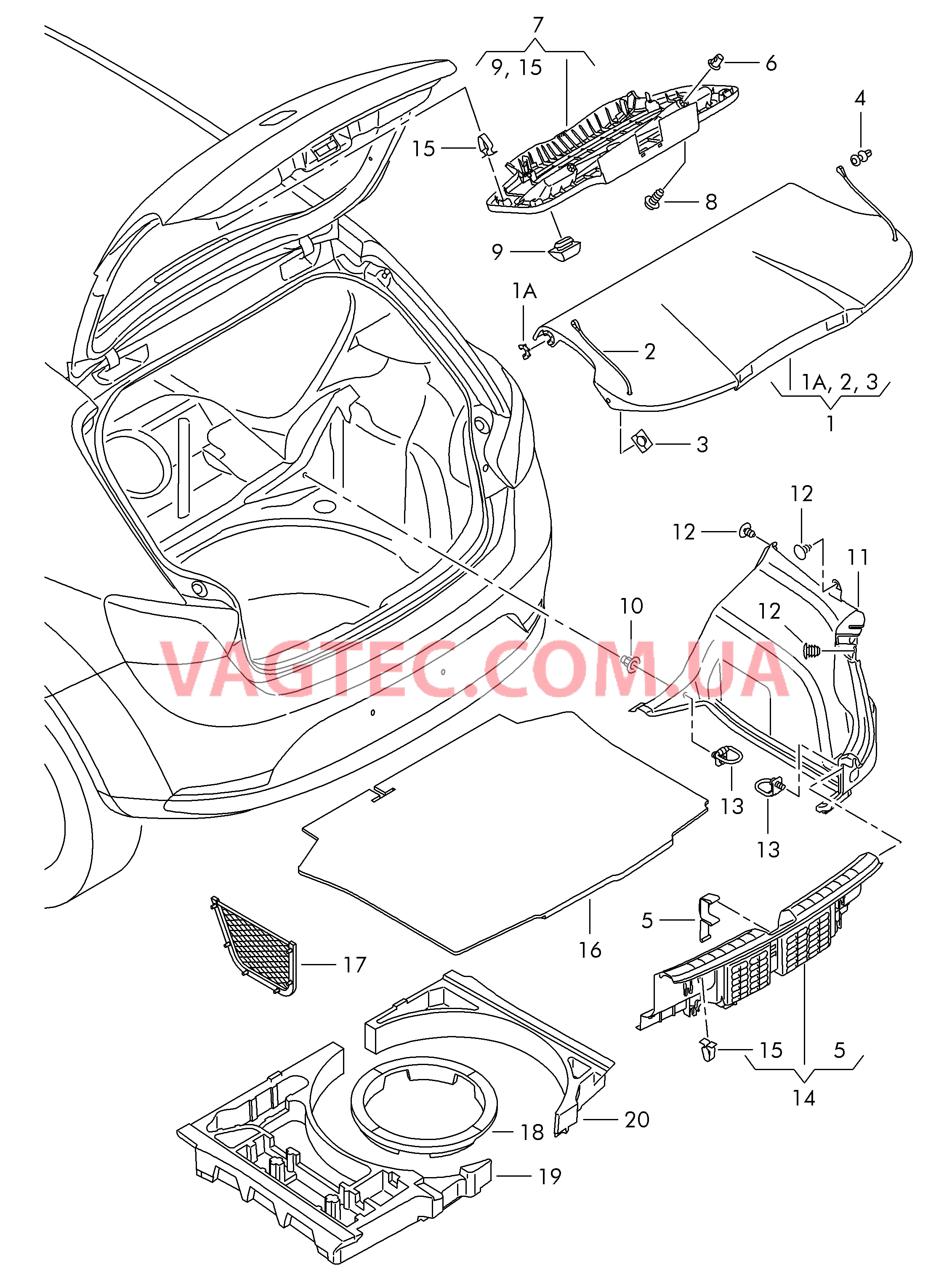 Крышка для обшивки багажника  Обивка багажного отсека Буксировочный крюк  для SEAT Ibiza 2017