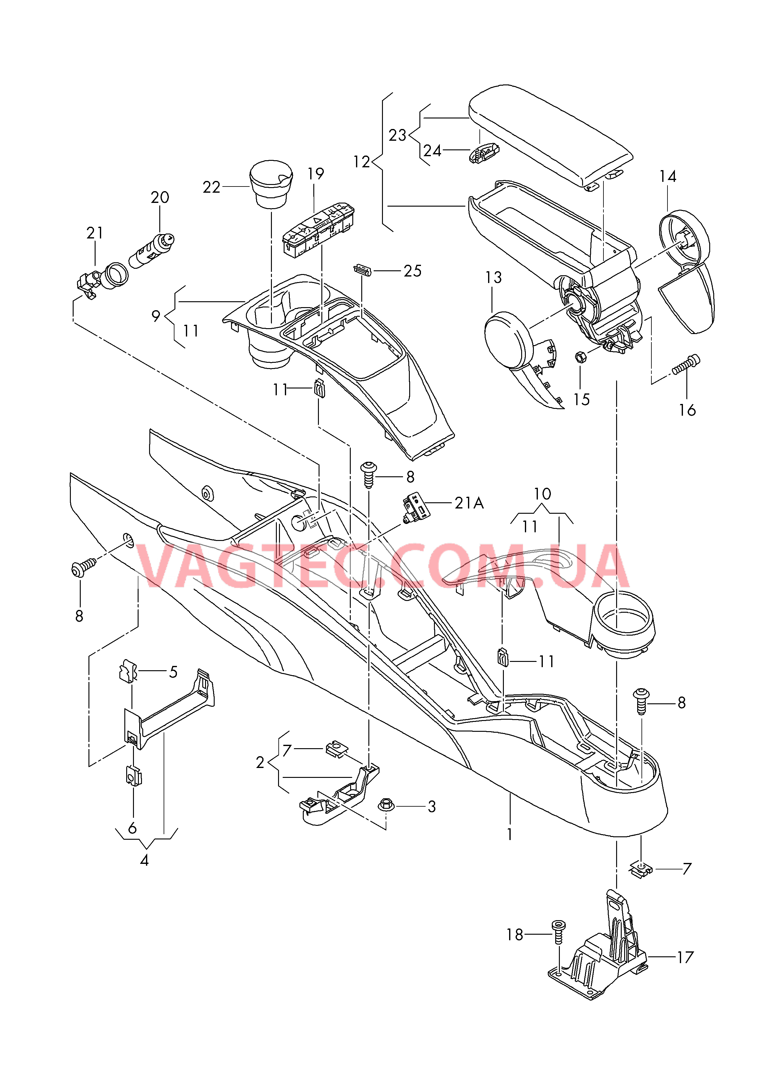 Центральная консоль Подлокотник   D             >> -    MJ 2013 для SEAT Ibiza 2015