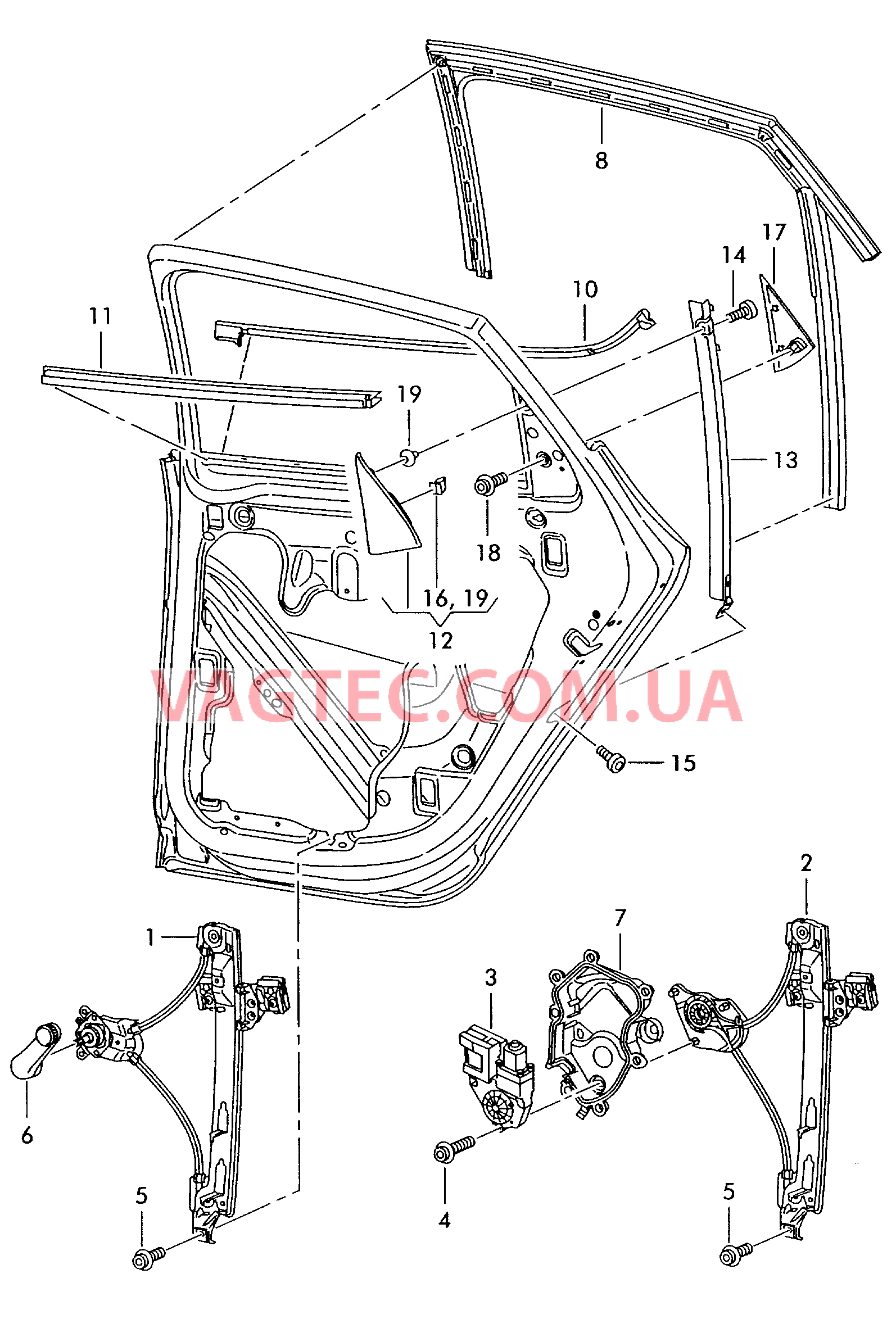 Cтеклоподъемник  для SEAT Ibiza 2011