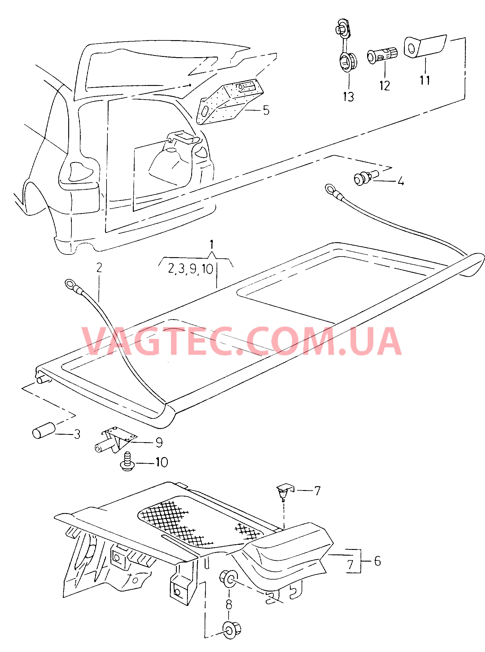 Крышка обшивки багажника  для SEAT Ibiza 2000