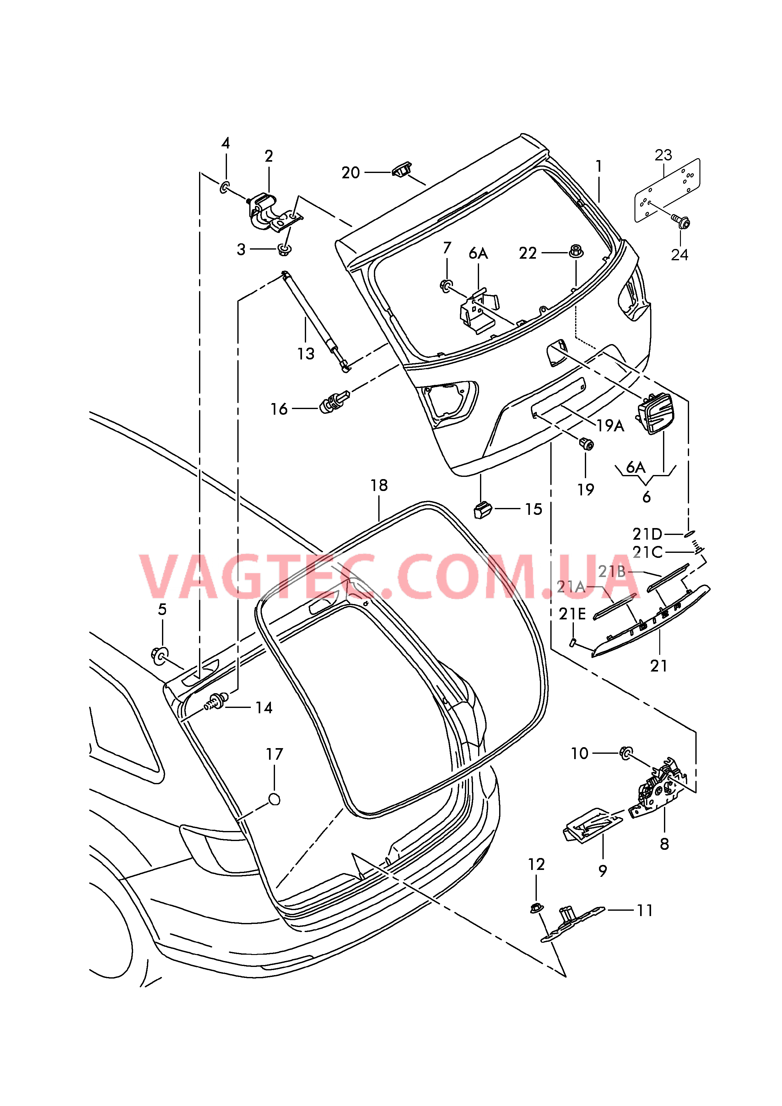 Крышка багажного отсека  для SEAT Ibiza 2010-1