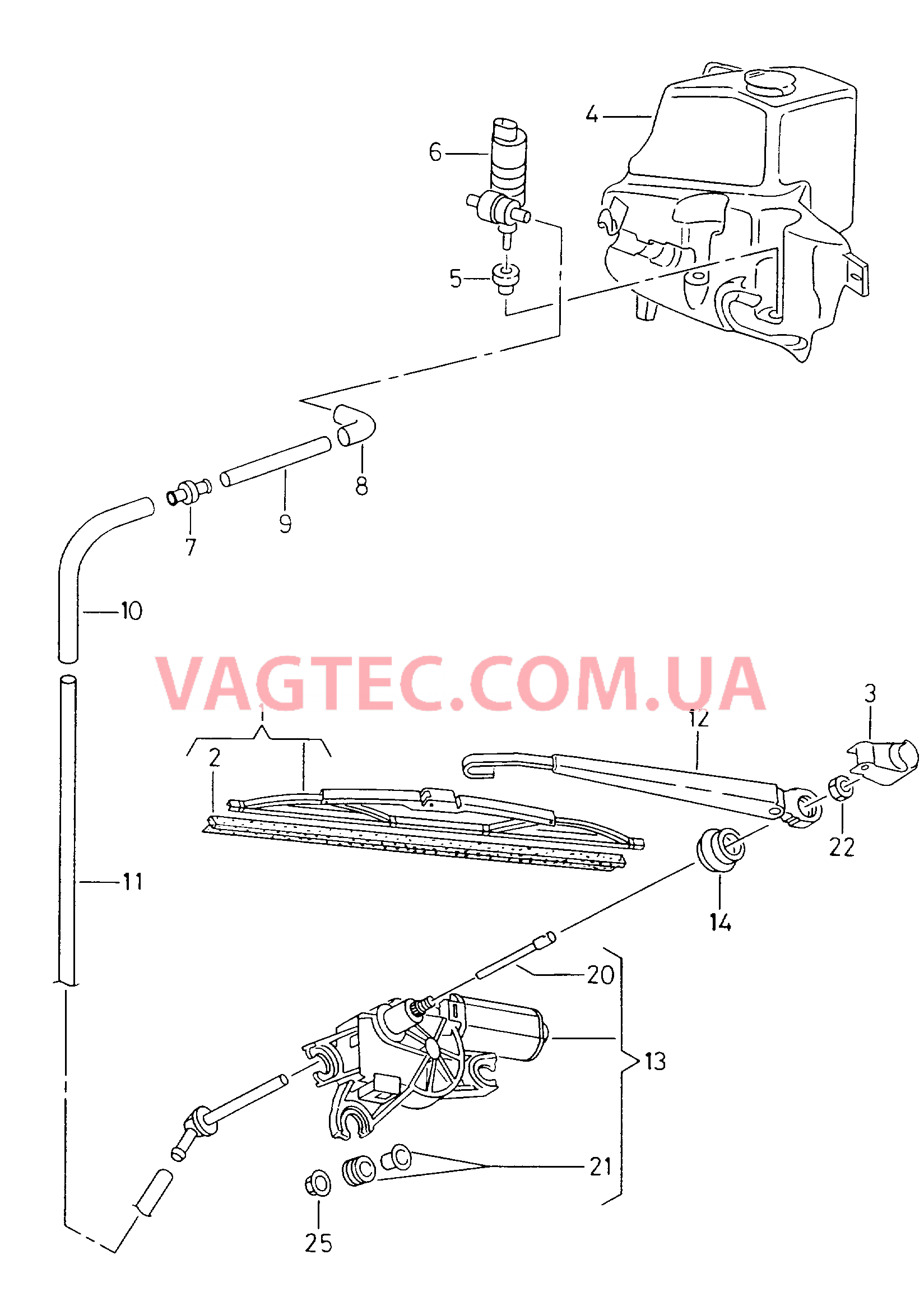 Стеклоочиститель/омыватель для заднего стекла  для SEAT Ibiza 2002