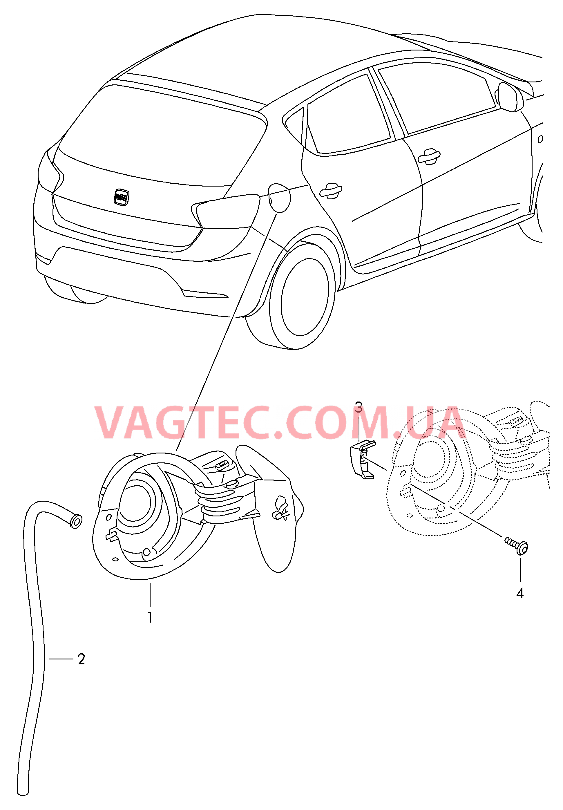 Крышка заливной горловины бака с серьгой  для SEAT Ibiza 2017