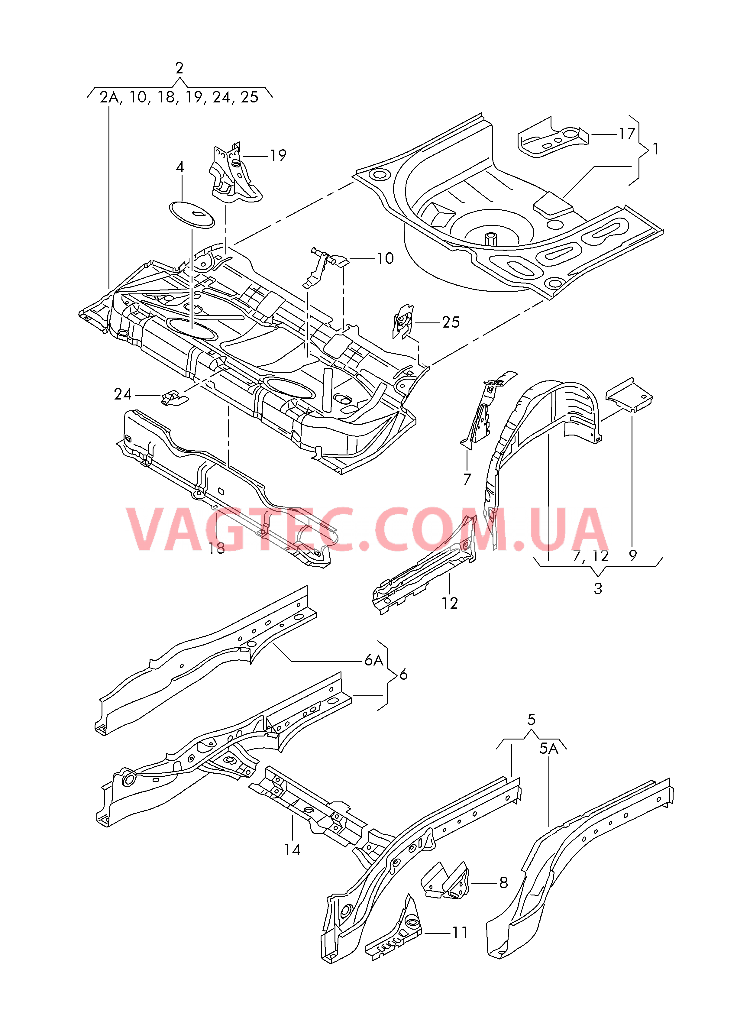 Пол багажника Лонжерон  для SEAT Ibiza 2010-1