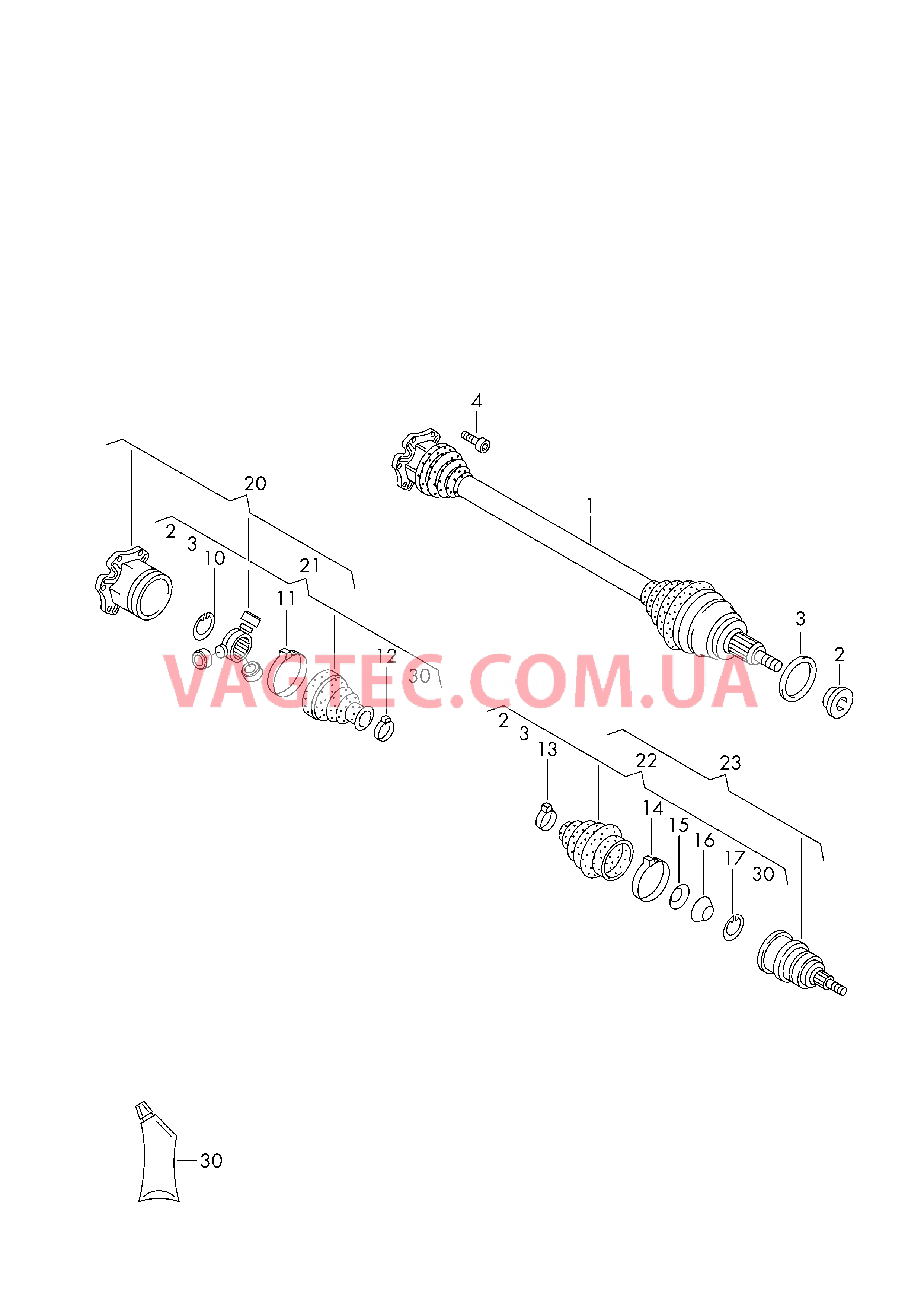 Приводной вал для 7-ступ. КП DSG  для VOLKSWAGEN Polo 2015-2