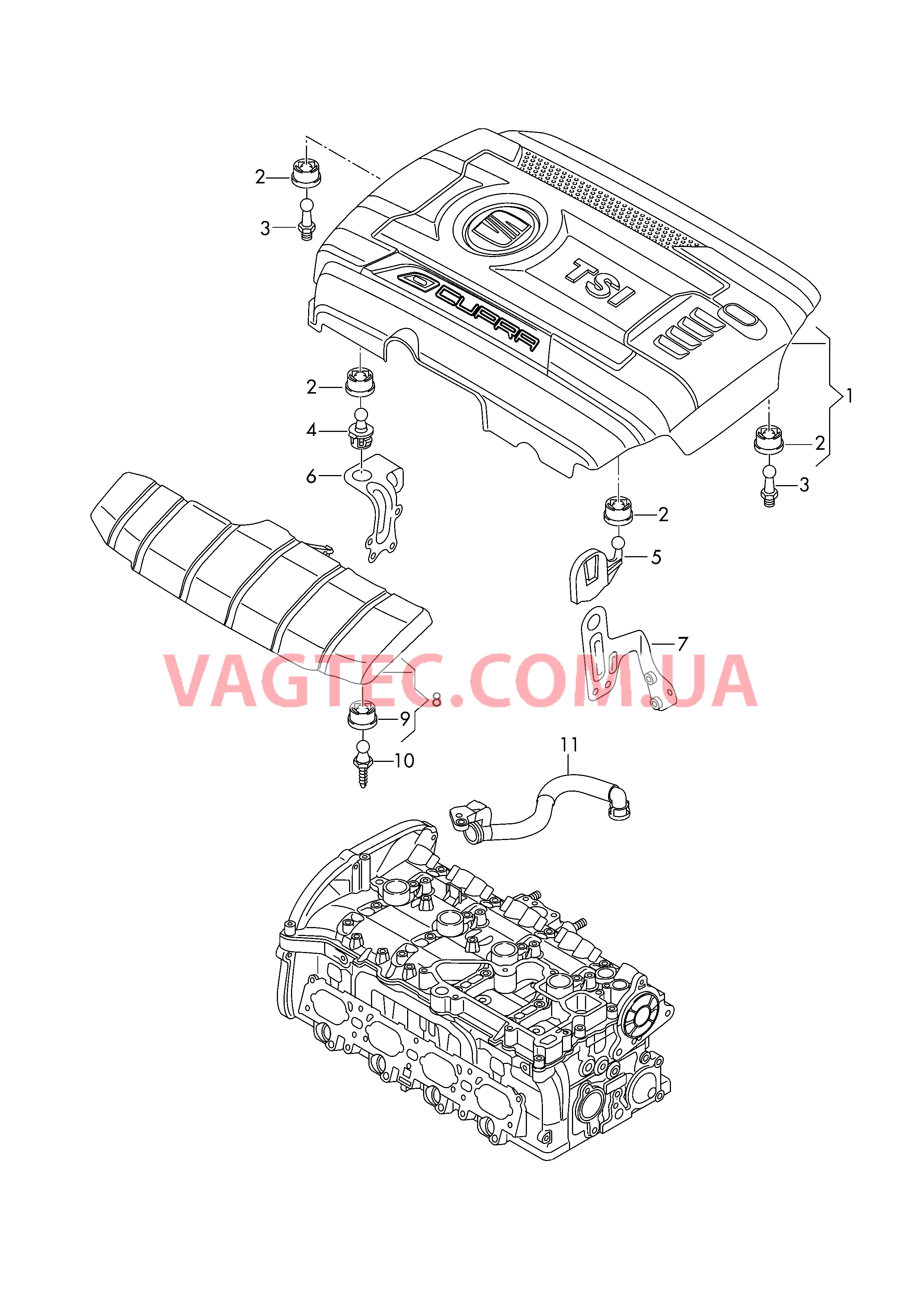 Защ. кожух впускн. коллектора Вентиляция для крышки головки блока  для SEAT Ibiza 2017