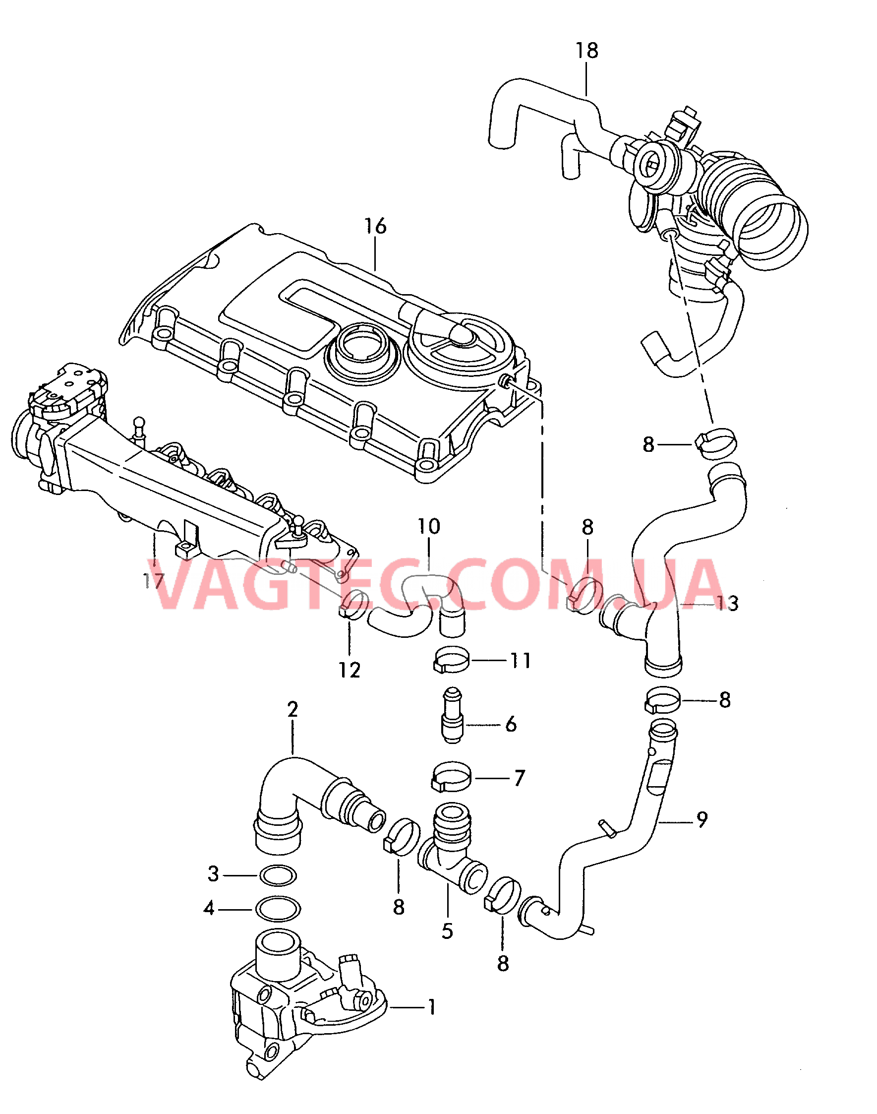 Вентиляция для крышки головки блока  для VOLKSWAGEN Polo 2006