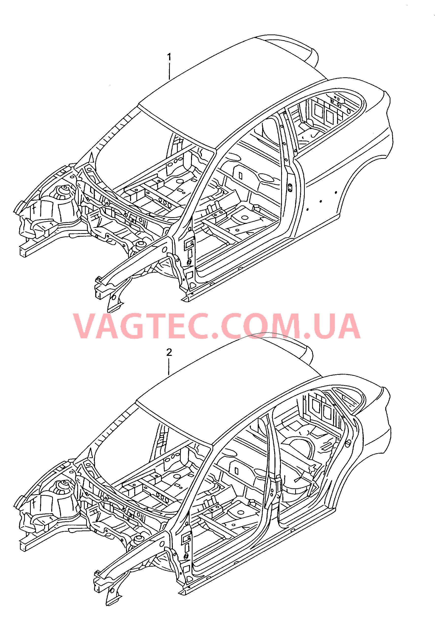 Кузов грунтованный,без капота, крышки багаж.,двер. и крыльев  для SEAT Ibiza 2010