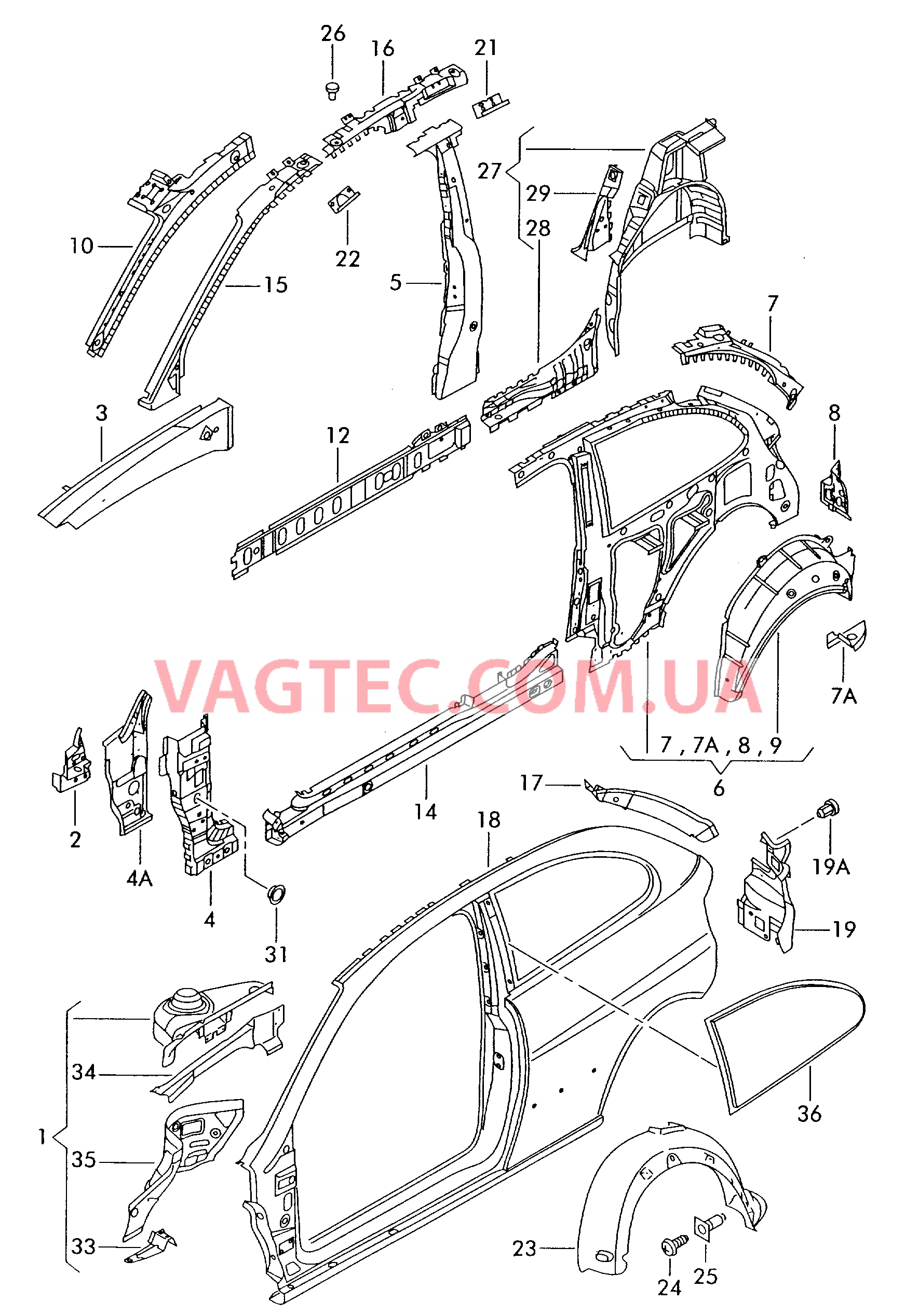 Деталь боковая Арка колеса  для SEAT Ibiza 2002-1