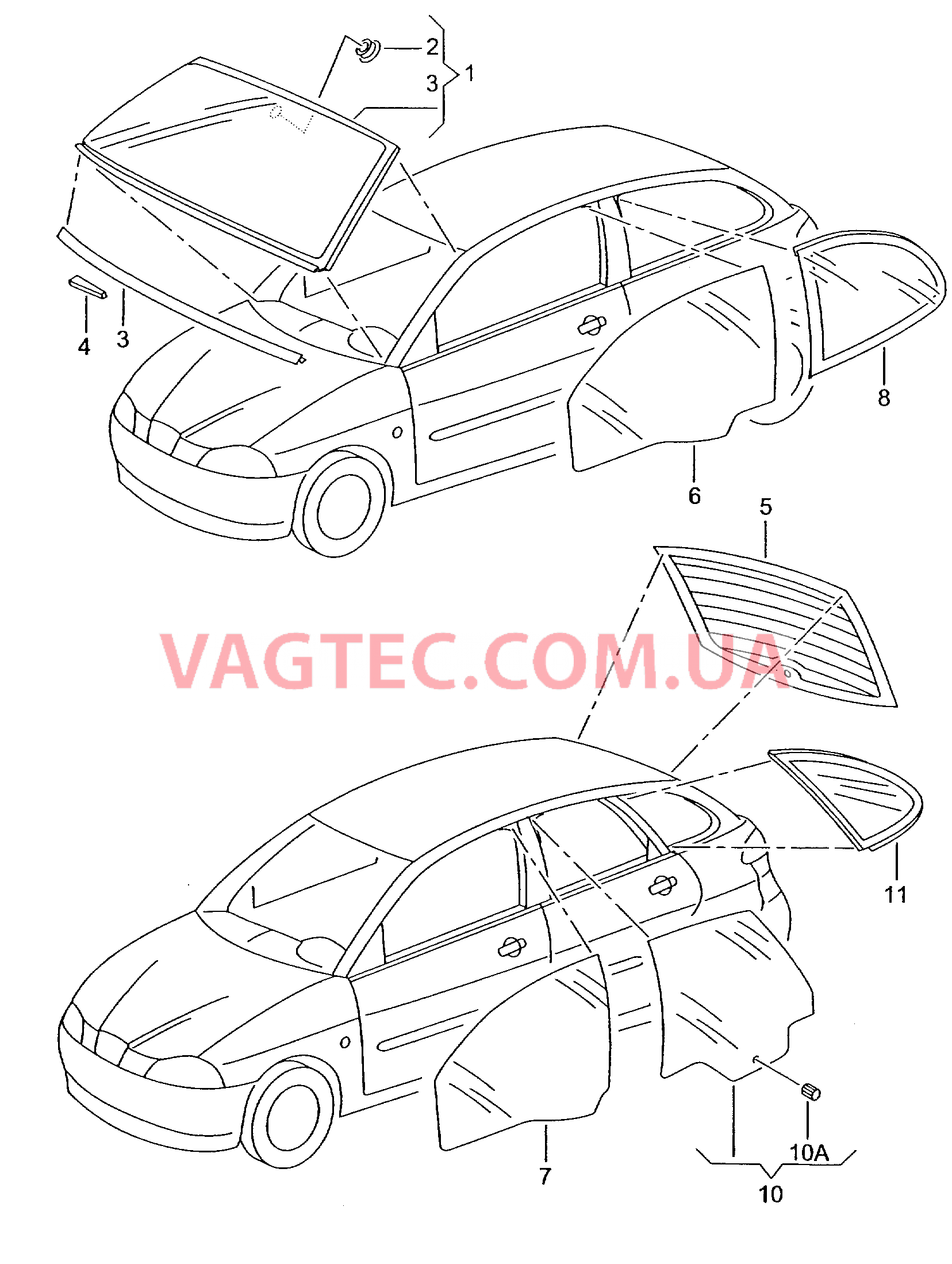 Cтекла оконные, уплотнители  для SEAT Ibiza 2002-1