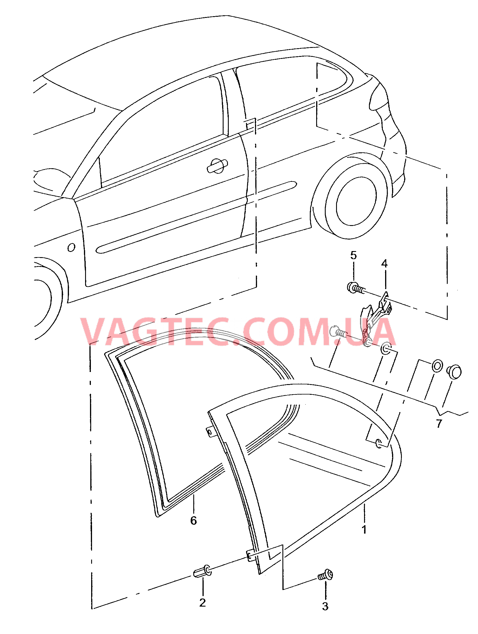 Выставное стекло  для SEAT Ibiza 2004