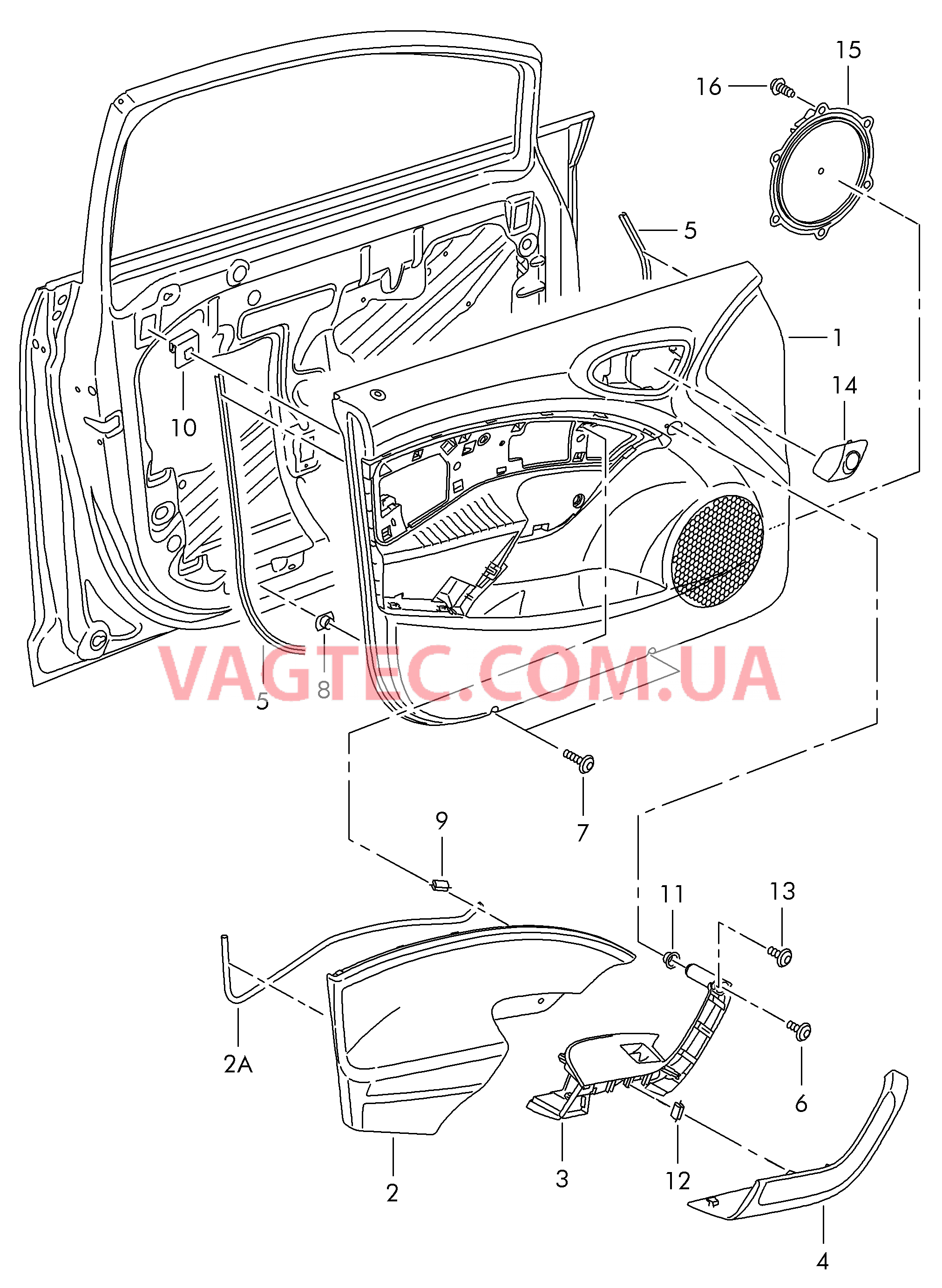 Обивка двери Средняя часть обивки двери Накладка ручки  для SEAT Ibiza 2011