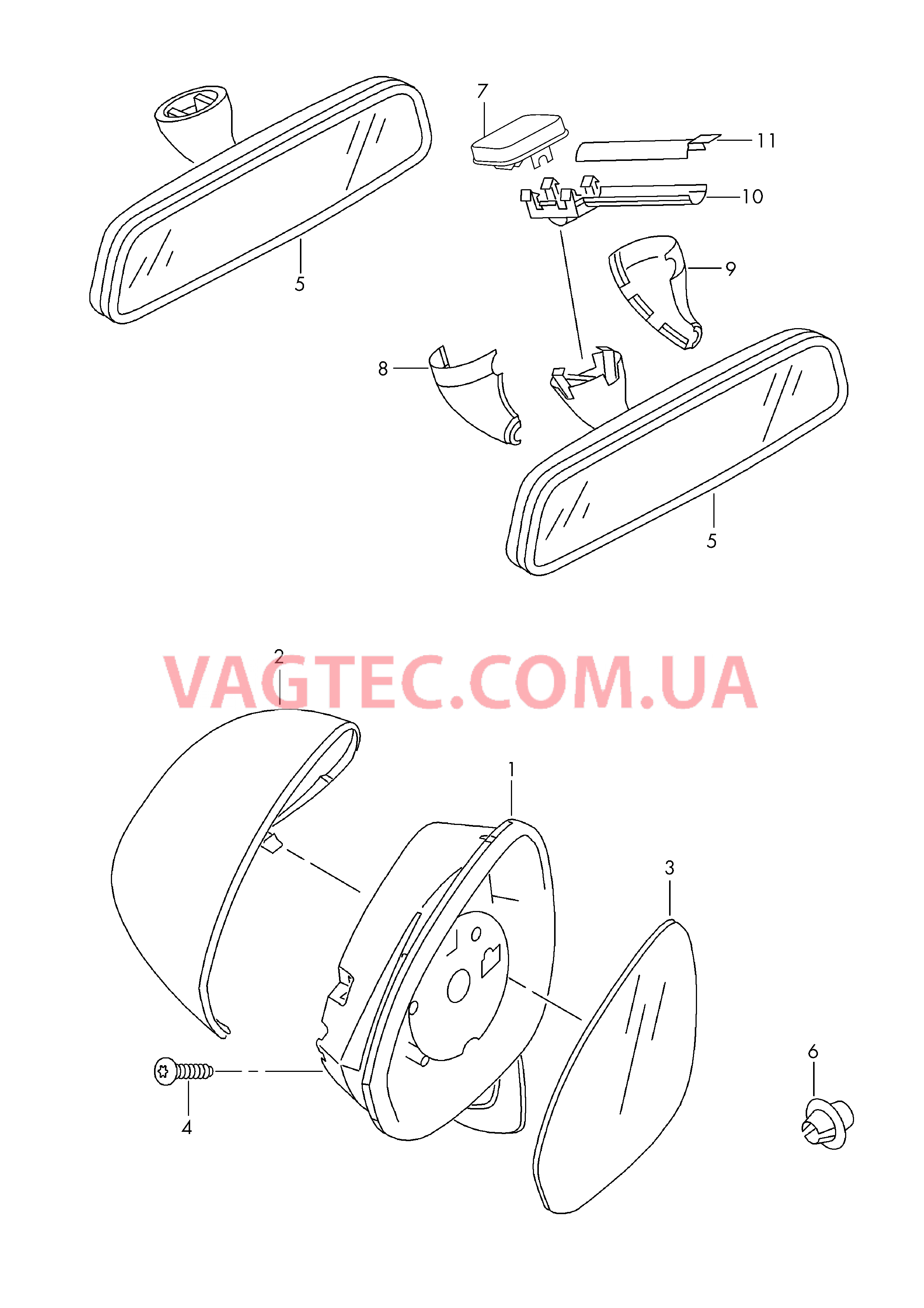 Наружные зеркала         см. особую информацию:  F 1Р-9-500 001>>* для SEAT Leon 2007