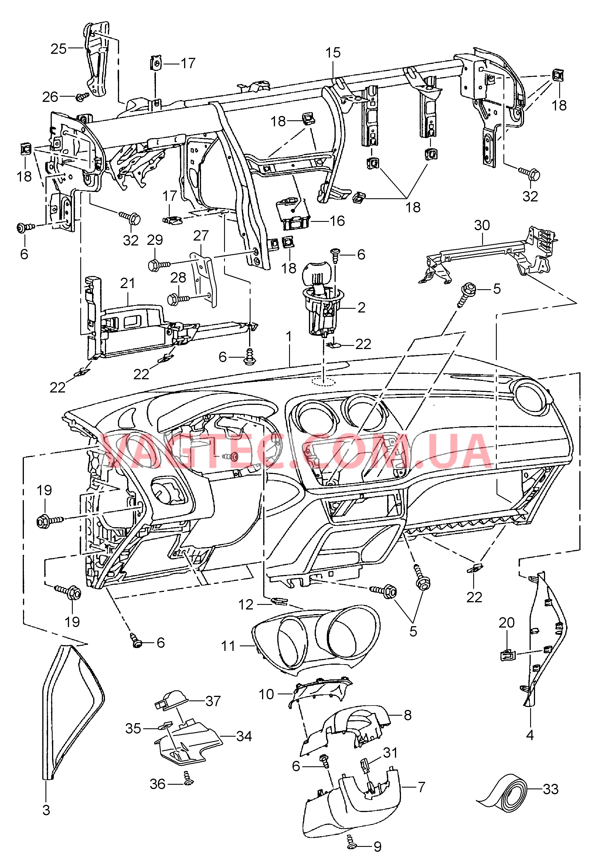 Панель приборов Детали, встроен. в пан. приб.   D -    MJ 2014>> - 22.06.2014 для SEAT Ibiza 2014