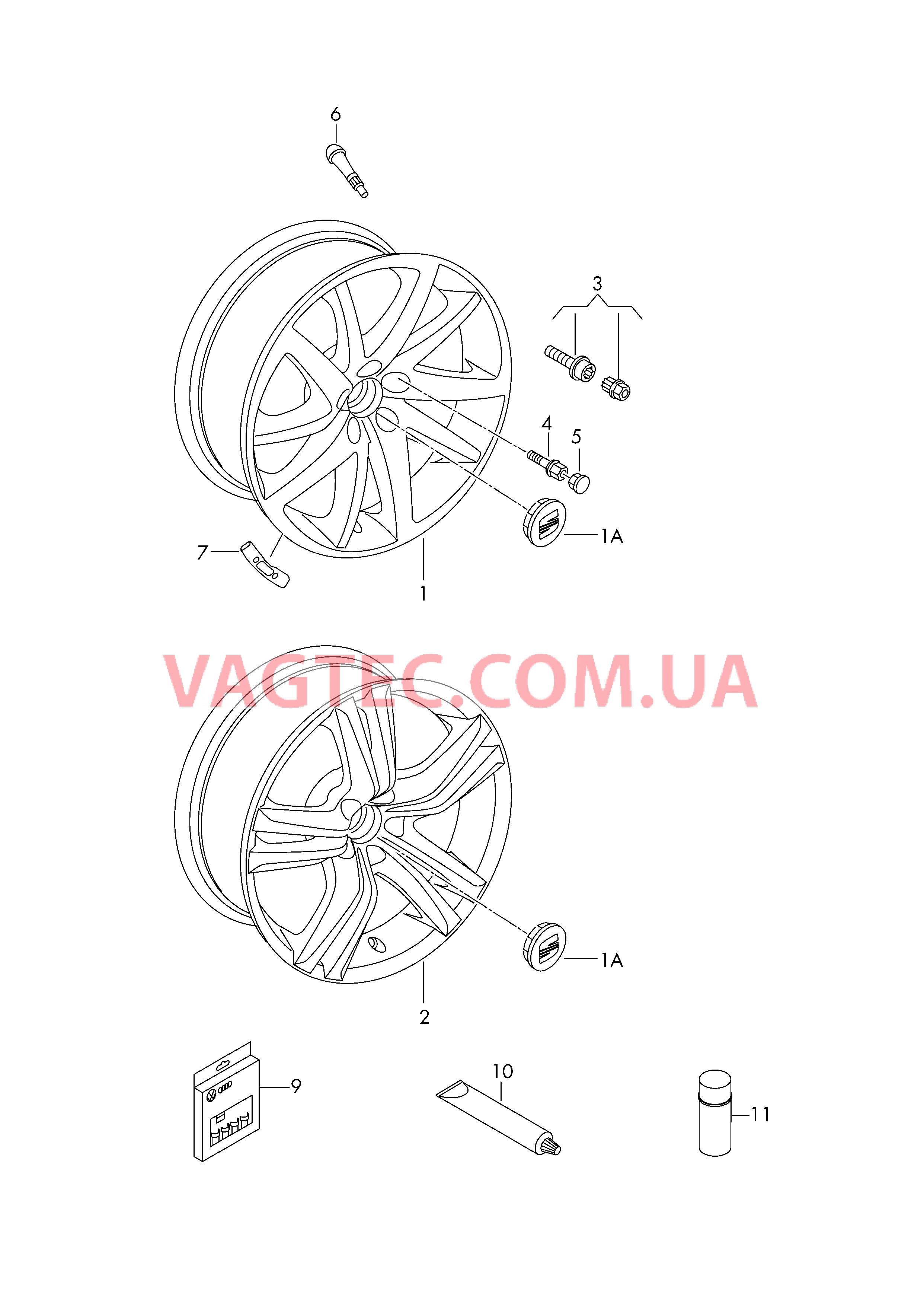 Алюминиевый диск Колпак колеса  для SEAT Ibiza 2013