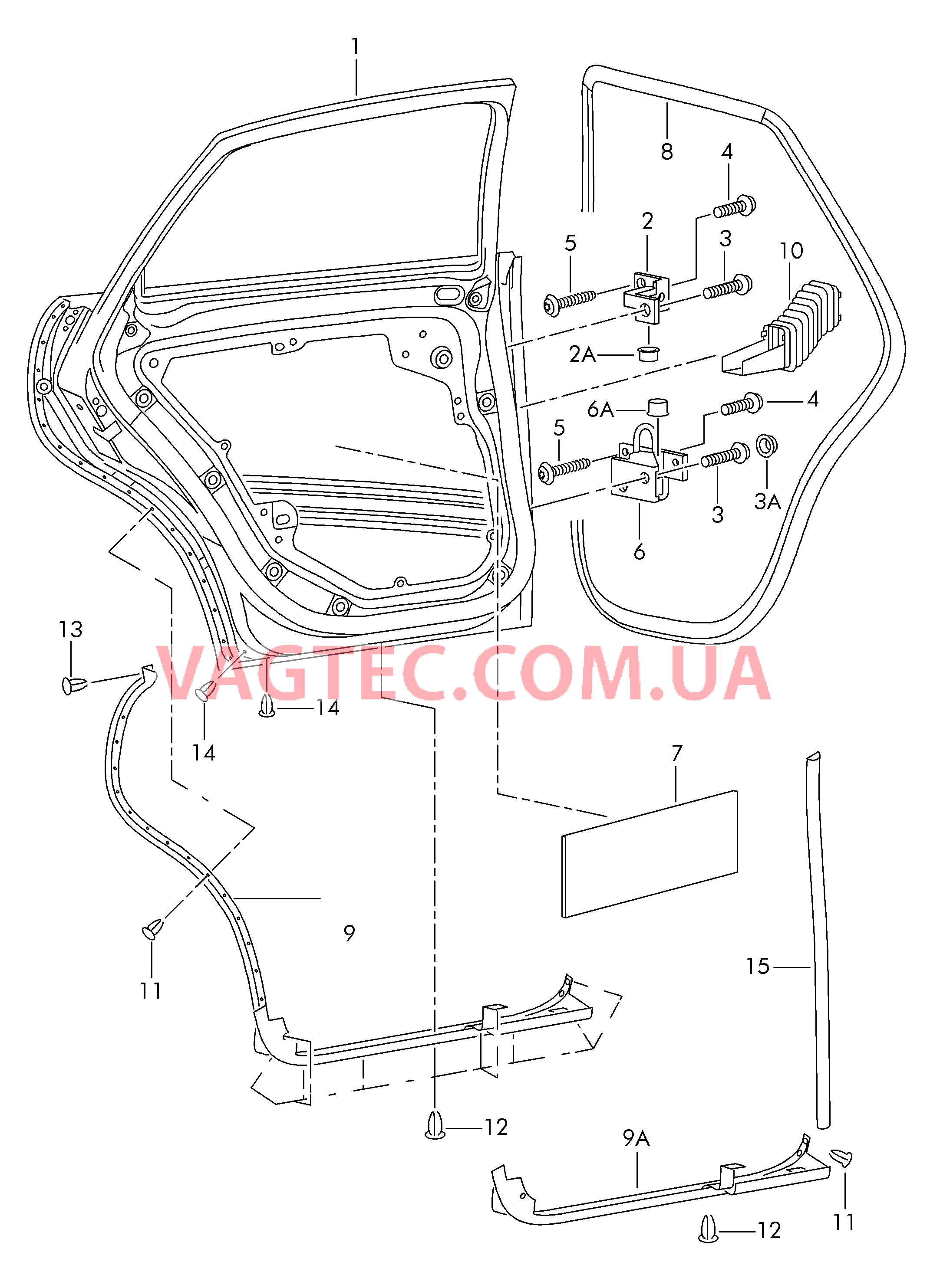 Двери Петля двери Уплотнитель двери  для SEAT Ibiza 2009