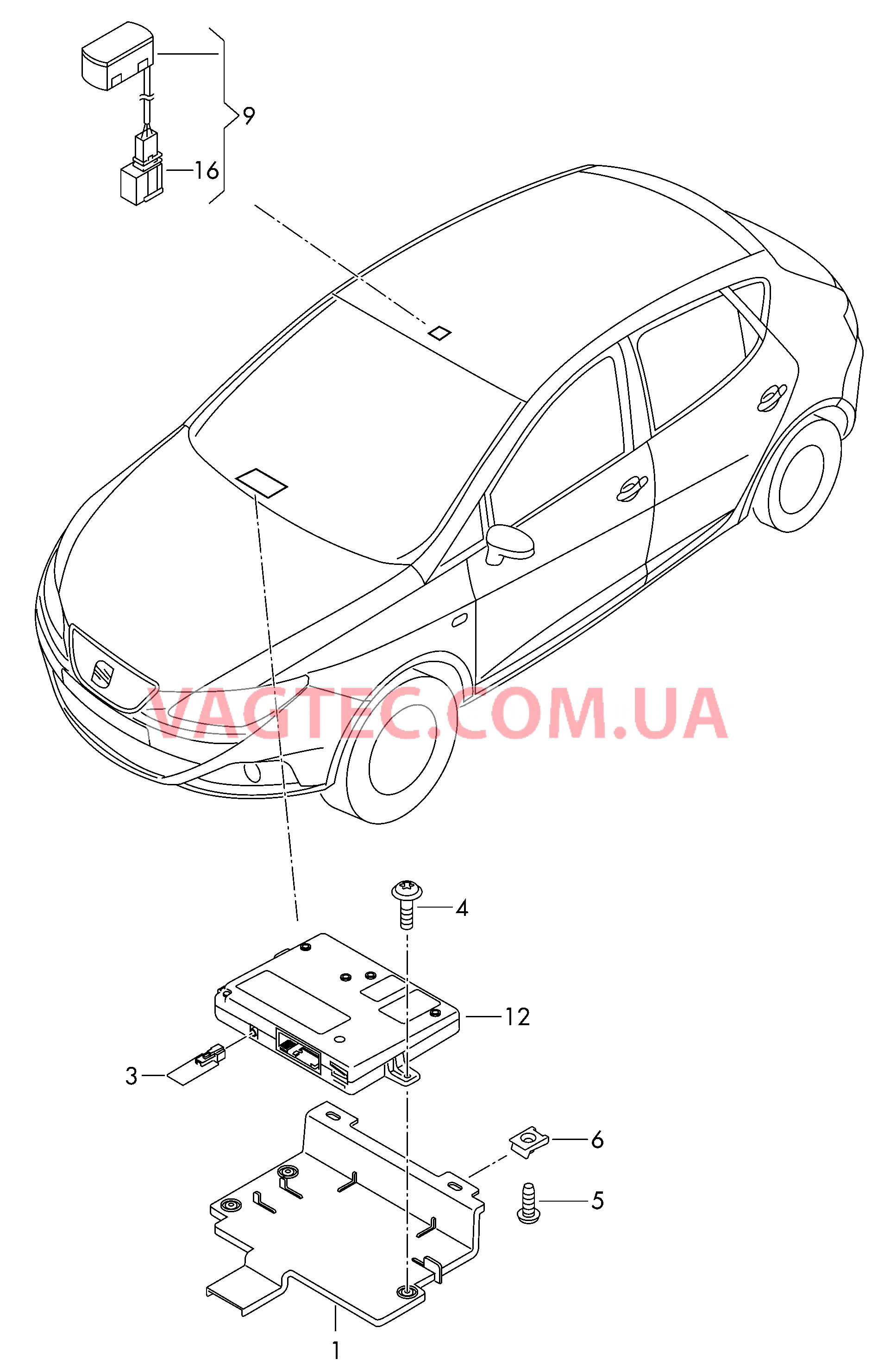 Электрические детали комплекта для подключения телефона  для SEAT Ibiza 2009-1