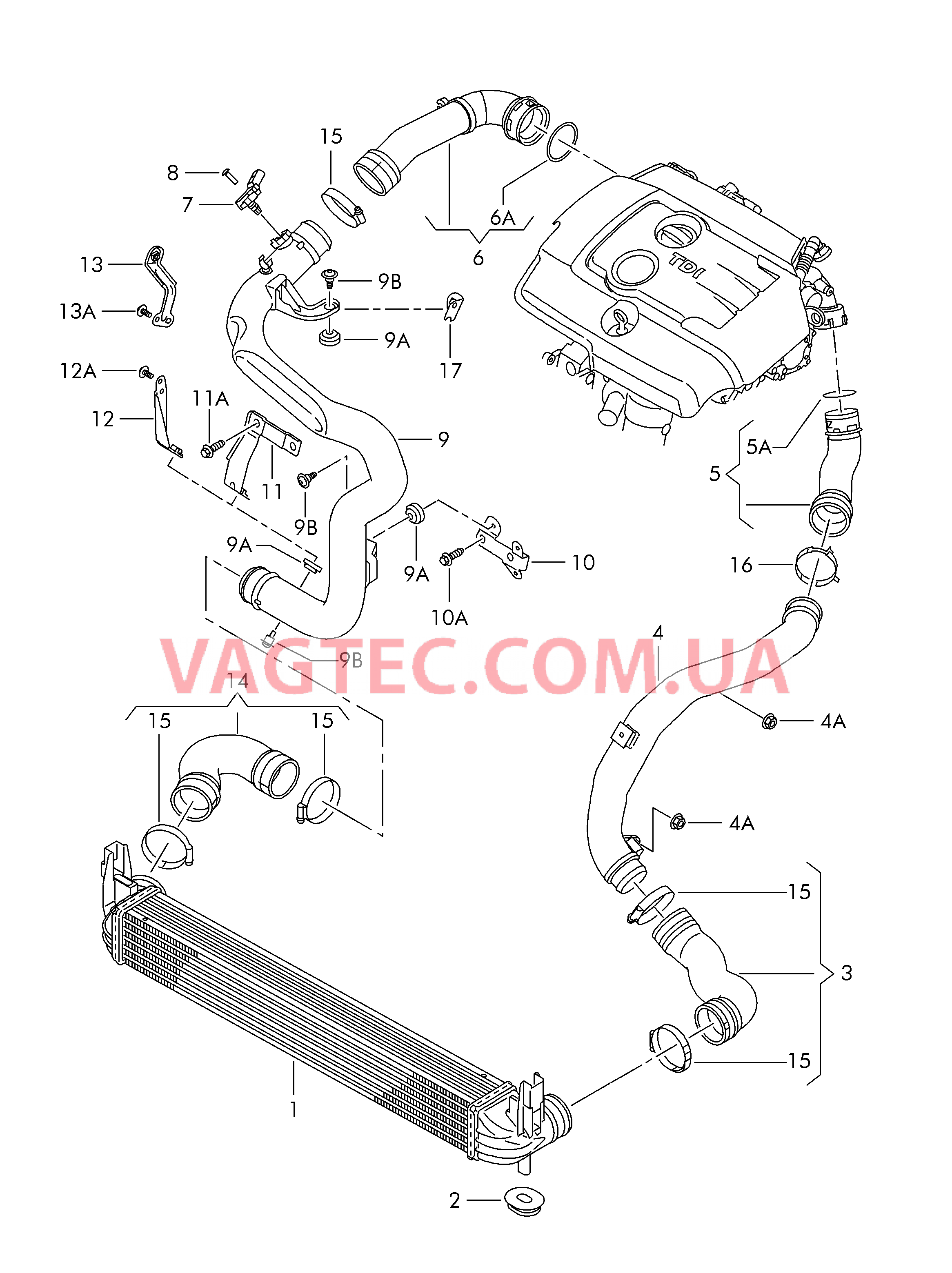 Охладитель наддув. воздуха  для SEAT Ibiza 2009-1