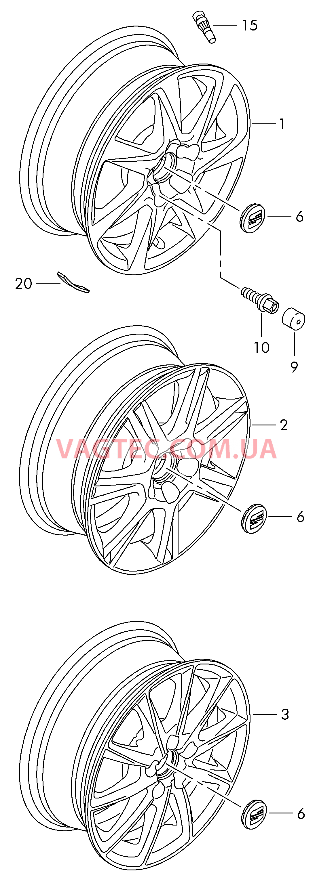 Алюминиевый диск Колпак колеса  для SEAT Ibiza 2009-1