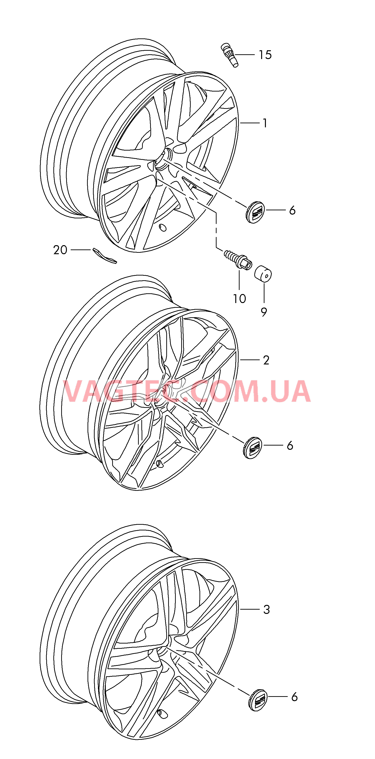 Алюминиевый диск Колпак колеса  для SEAT Ibiza 2010-1