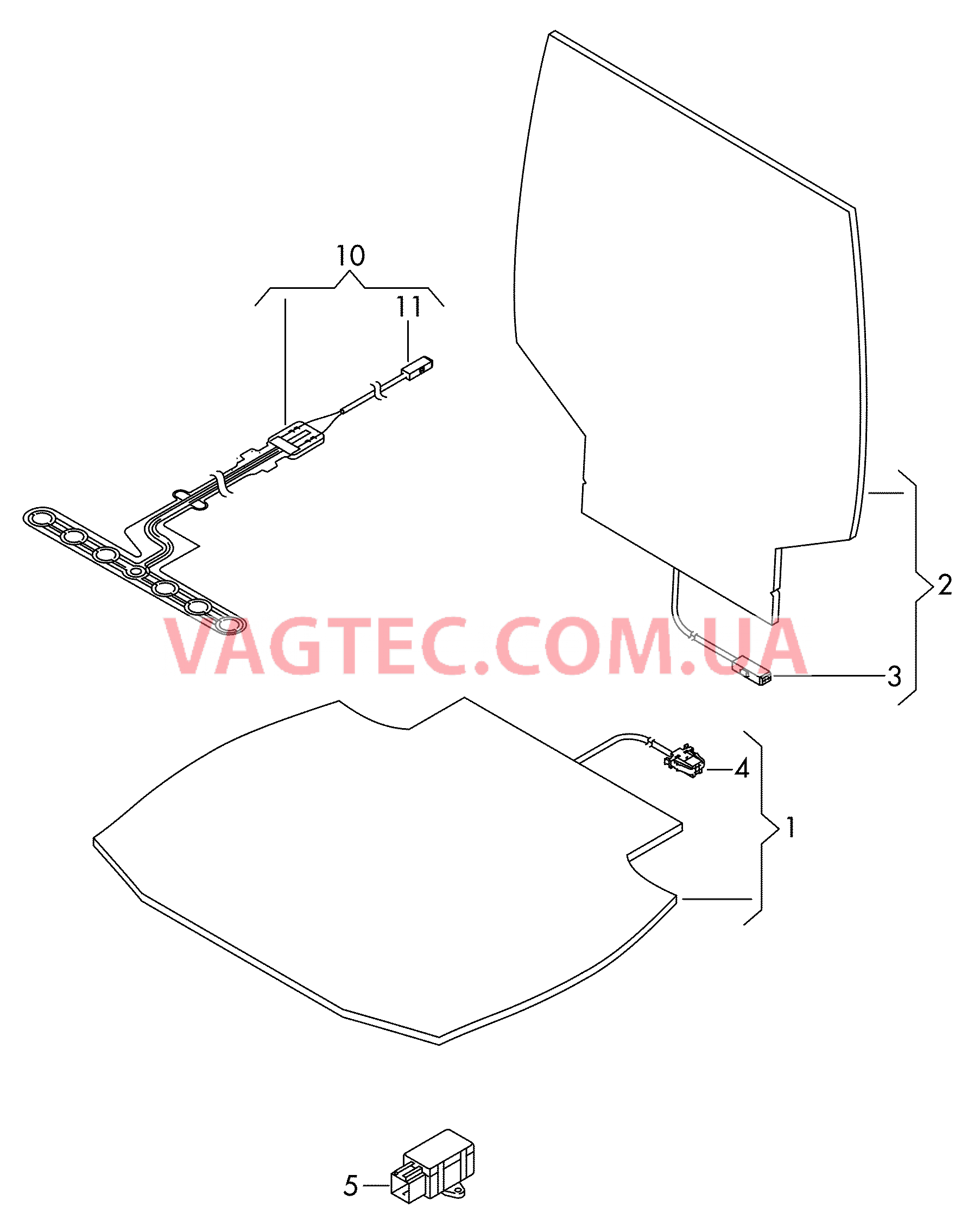 Электродетали для обогрева подушки и спинки сиденья  Вставка распознавания занятости сиденья  для VOLKSWAGEN Touran 2011