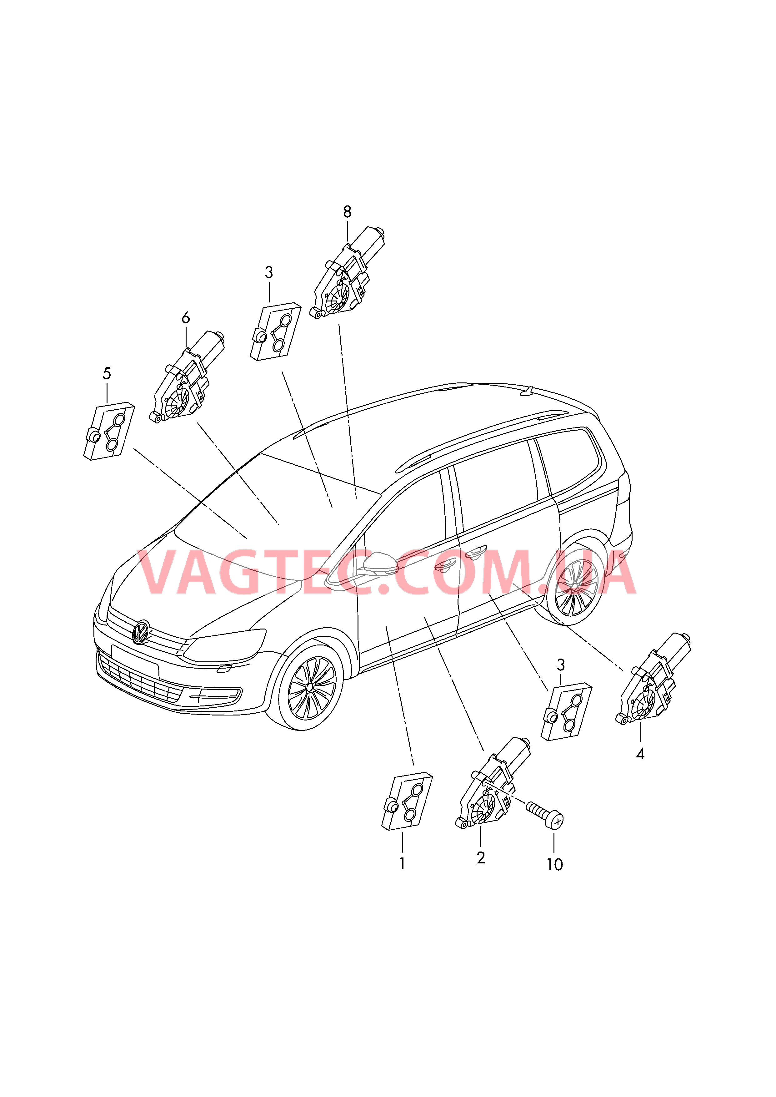 БУ двери Эл.двигатель стеклоподъёмника  для VOLKSWAGEN Sharan 2017