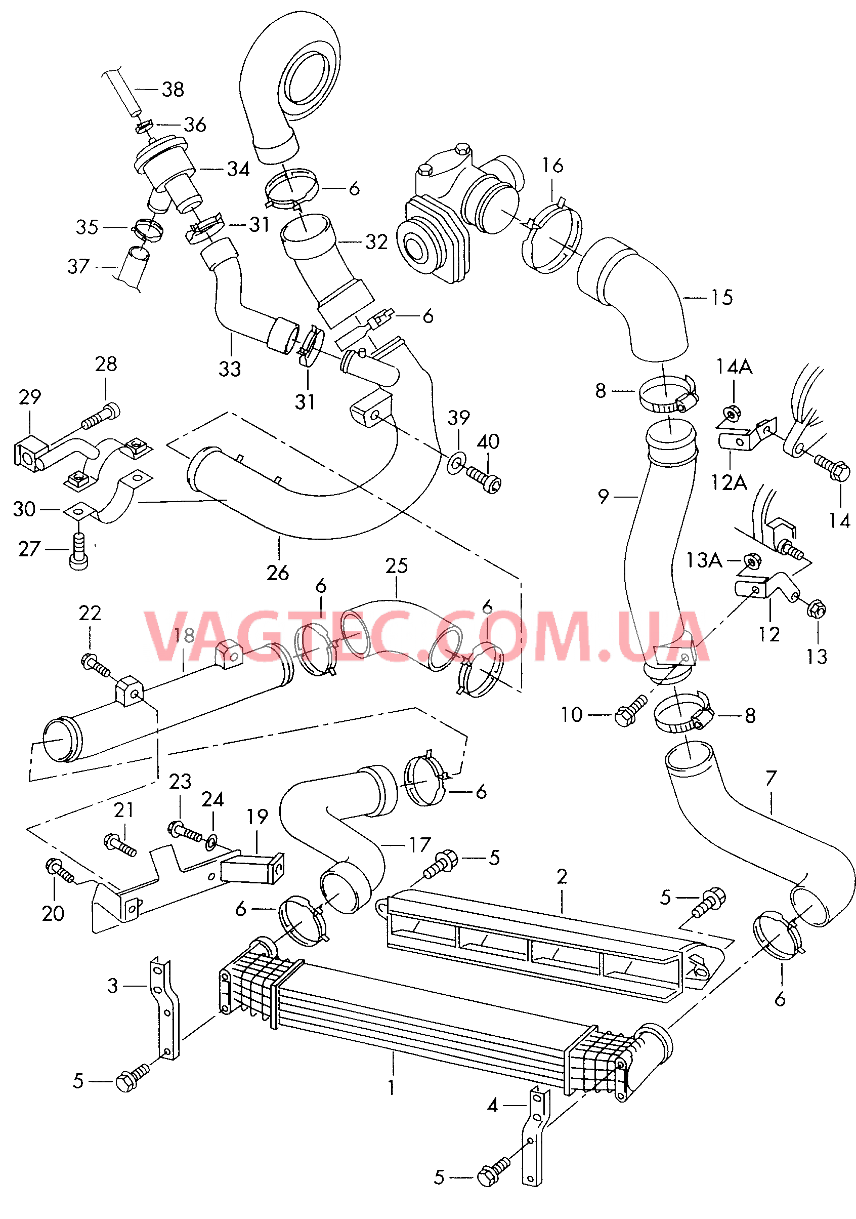 Охладитель наддув. воздуха  для VOLKSWAGEN Sharan 2000