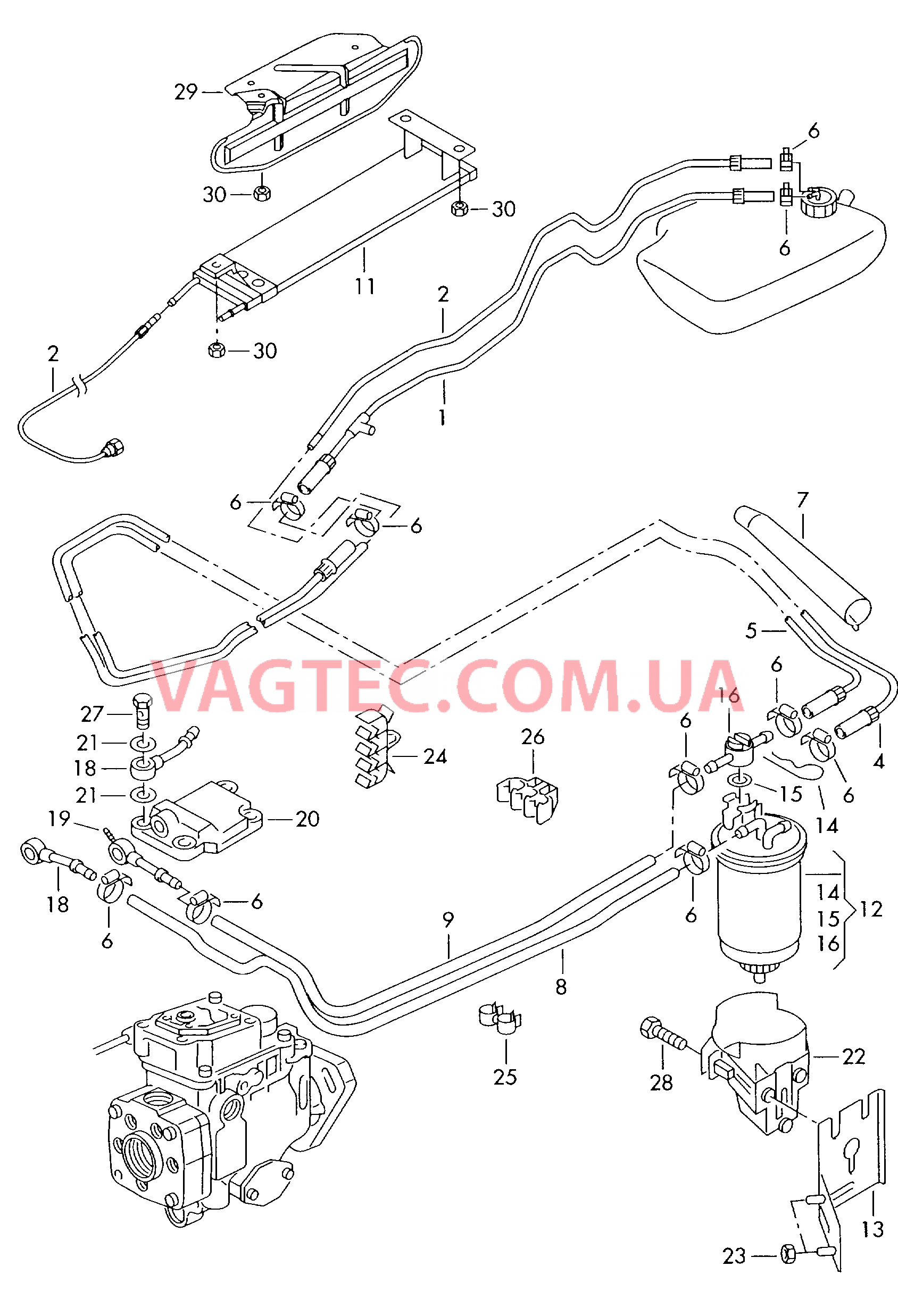 Топливопровод   Теплоотвод  для VOLKSWAGEN Sharan 2000