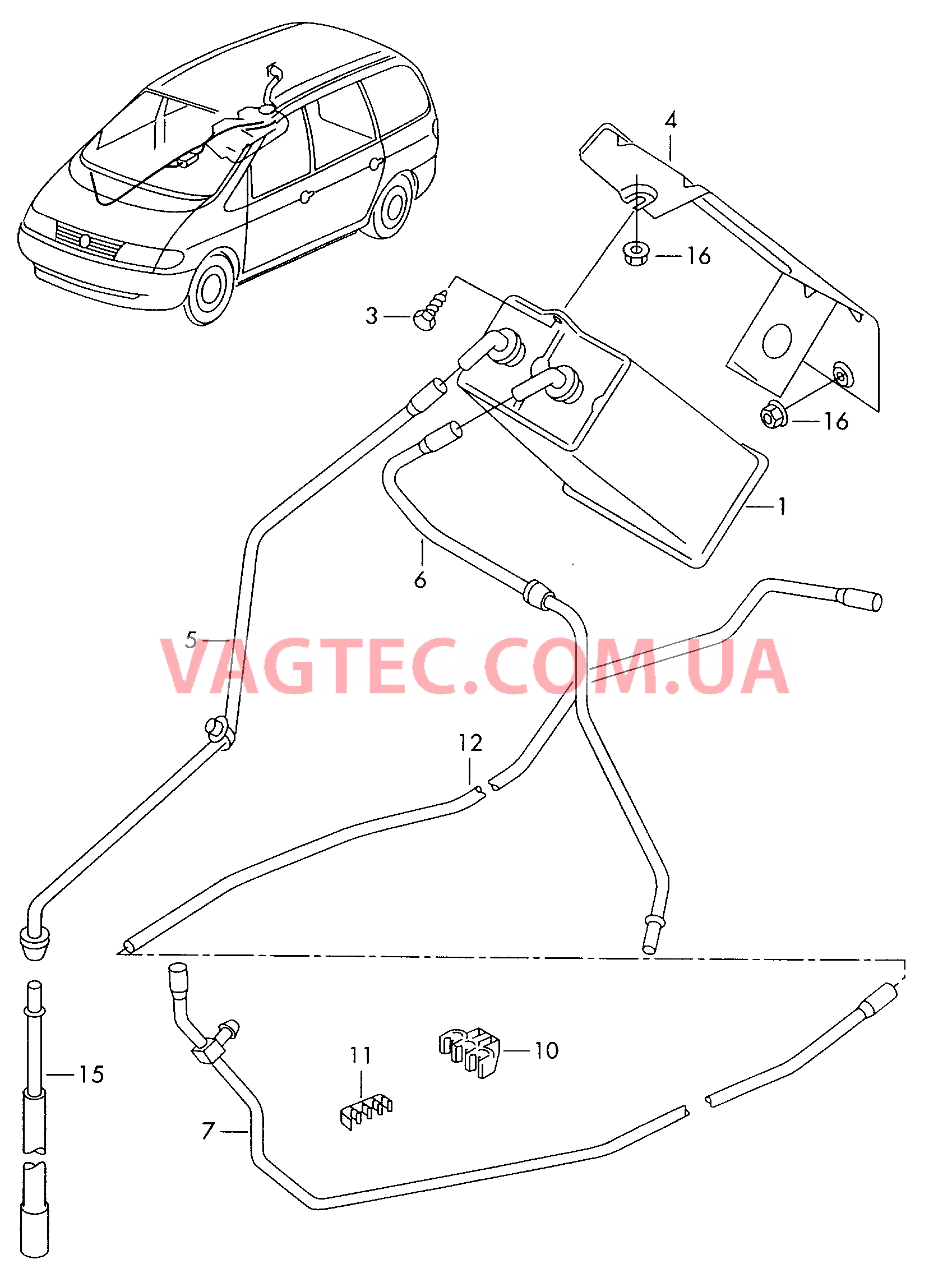 Cистема улавл. паров топлива  для VOLKSWAGEN Sharan 2003