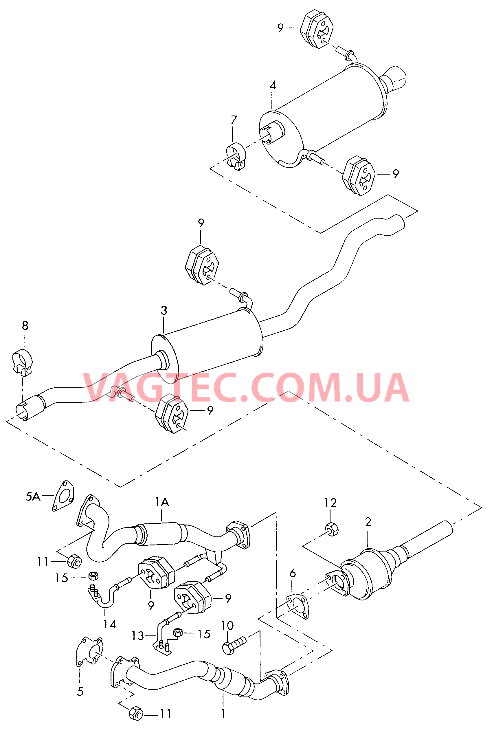 Cистема выпуска ОГ  для SEAT Alhambra 2000