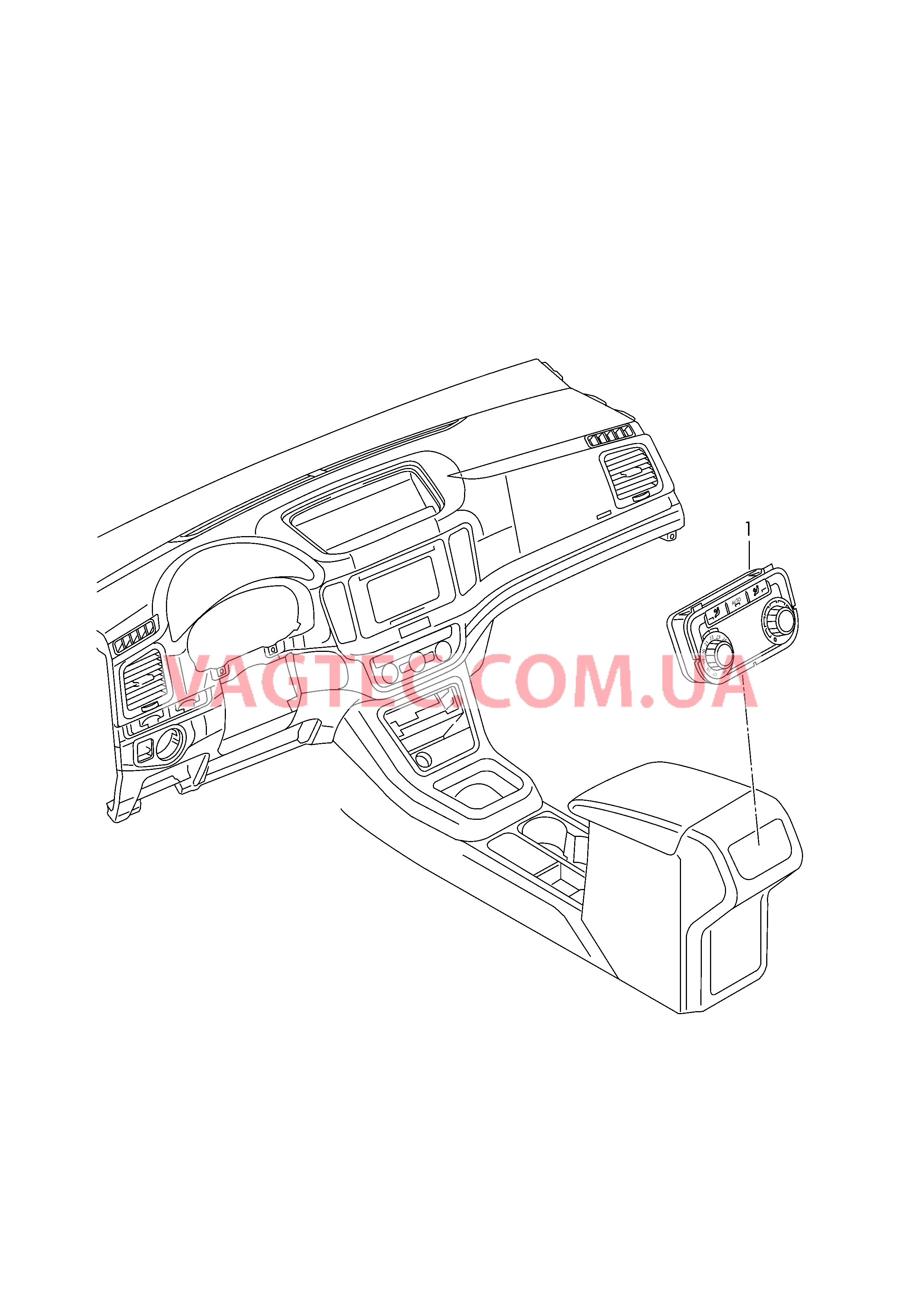 БУ климатической установки Панель управления и индикации БУ климатической установки с электронным управлением   Центральная консоль  для VOLKSWAGEN Sharan 2018