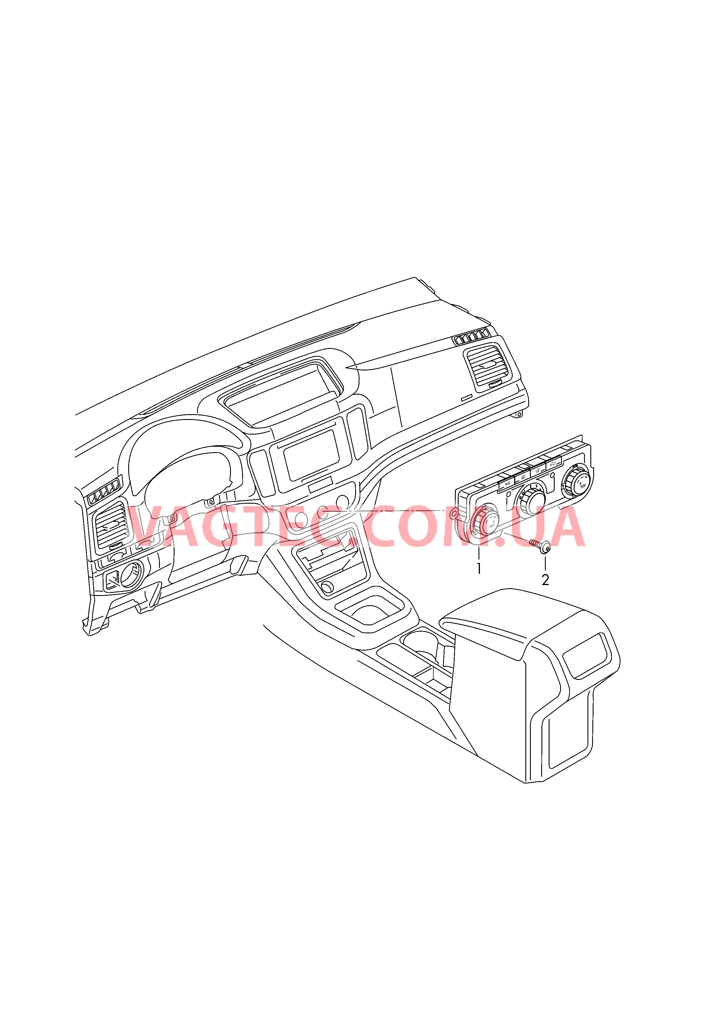 БУ климатической установки Панель управления и индикации БУ климатической установки с ручным управлением  для VOLKSWAGEN Sharan 2016-1