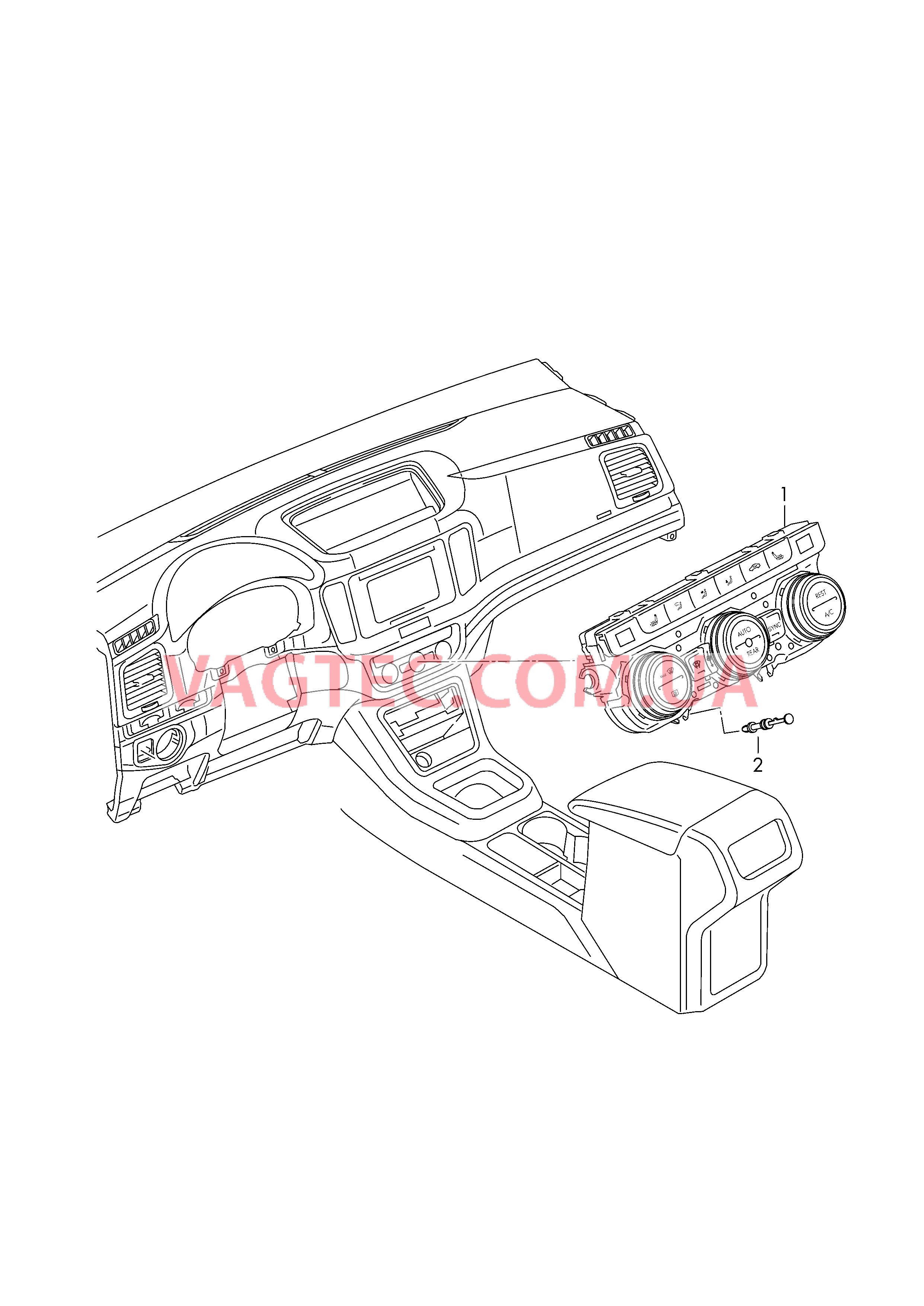 БУ климатической установки Панель управления и индикации БУ климатической установки с электронным управлением  для VOLKSWAGEN Sharan 2016-1