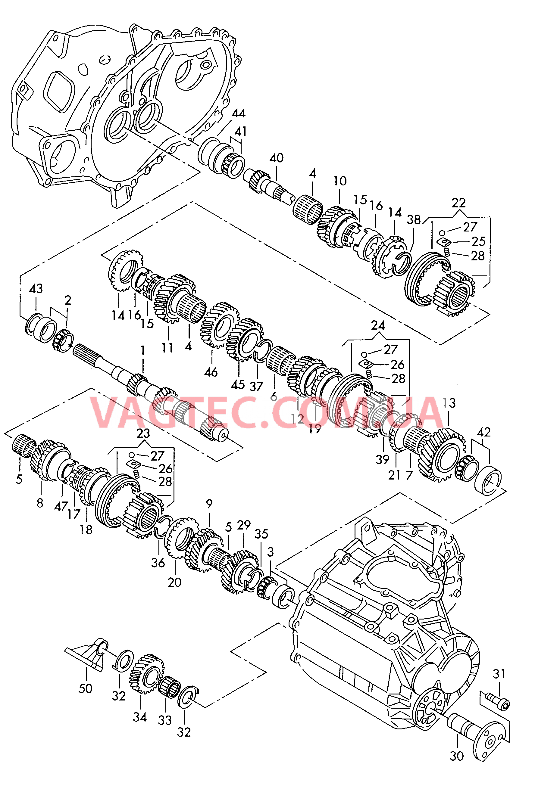 КолEса и валы для 5-ступ. механической КП  для SEAT Alhambra 2000