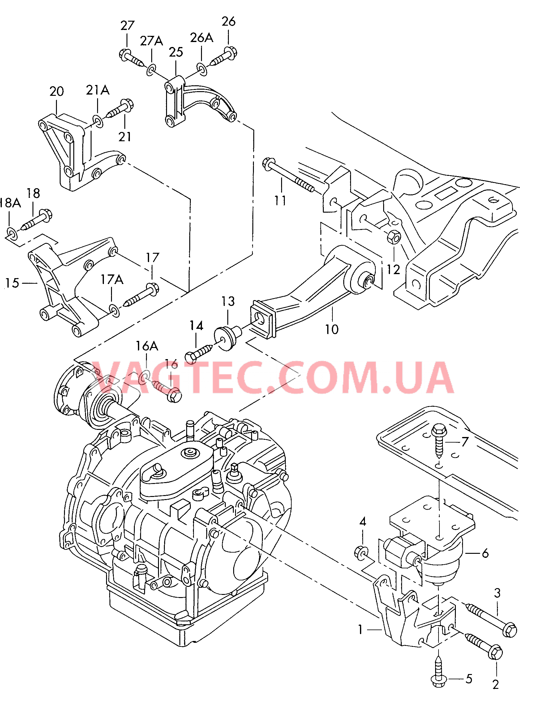 Детали крепежные для КП 4-ступенчатая АКП  для SEAT Alhambra 2000