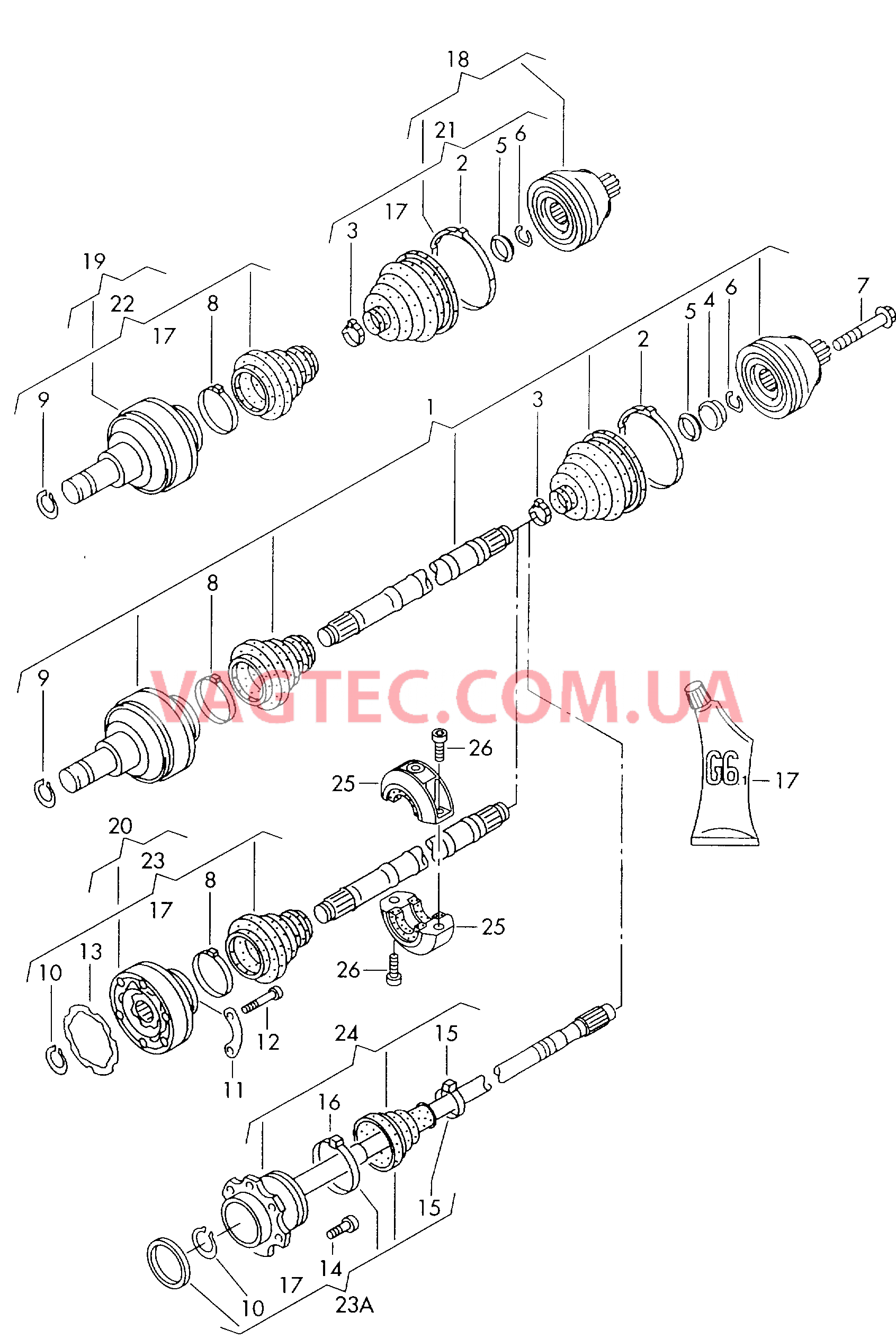 Приводной вал для механической КП  для SEAT Alhambra 2000