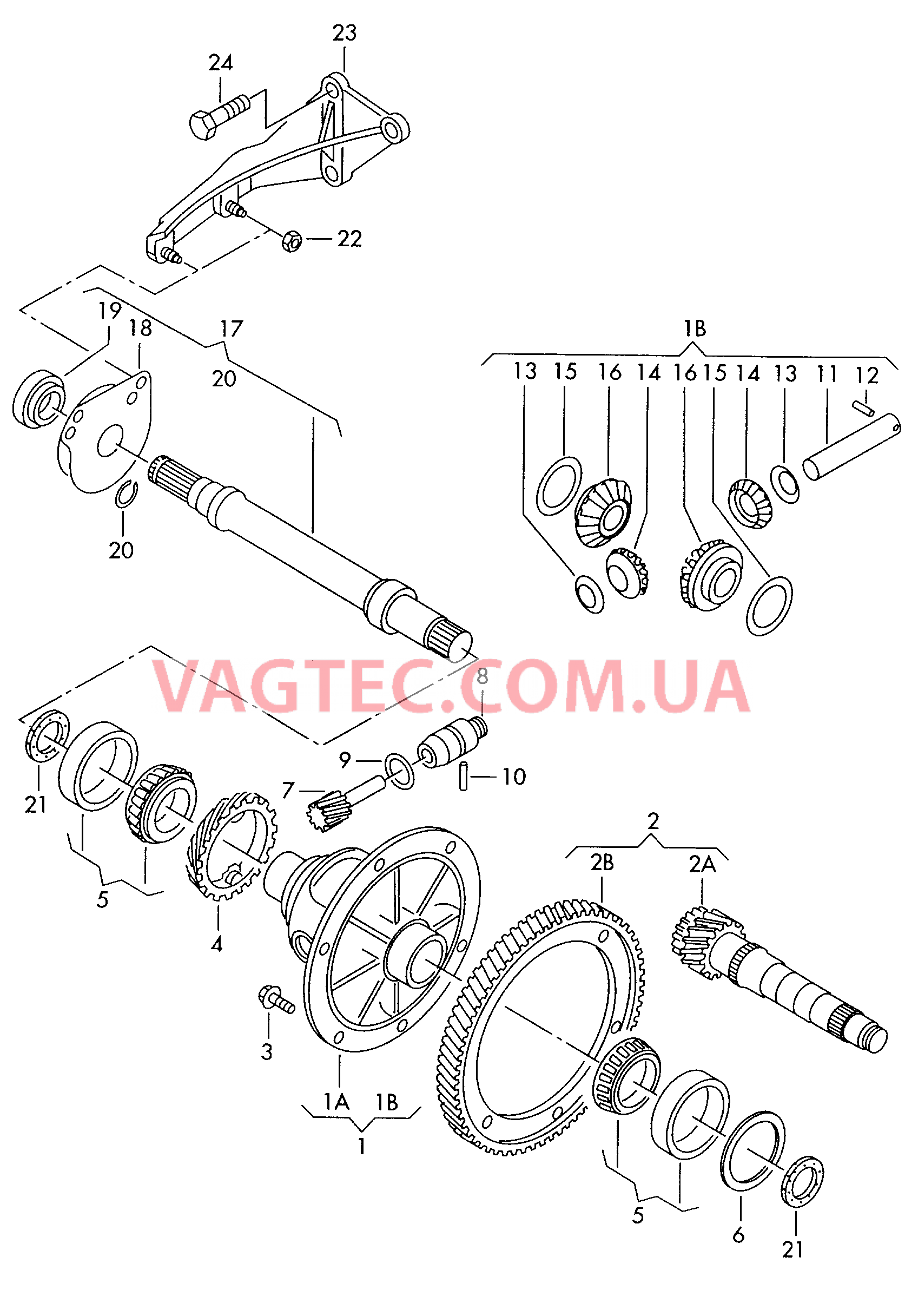 Дифференциал Агрегат, приводной для 5-ступ. механической КП  для VOLKSWAGEN Sharan 2000