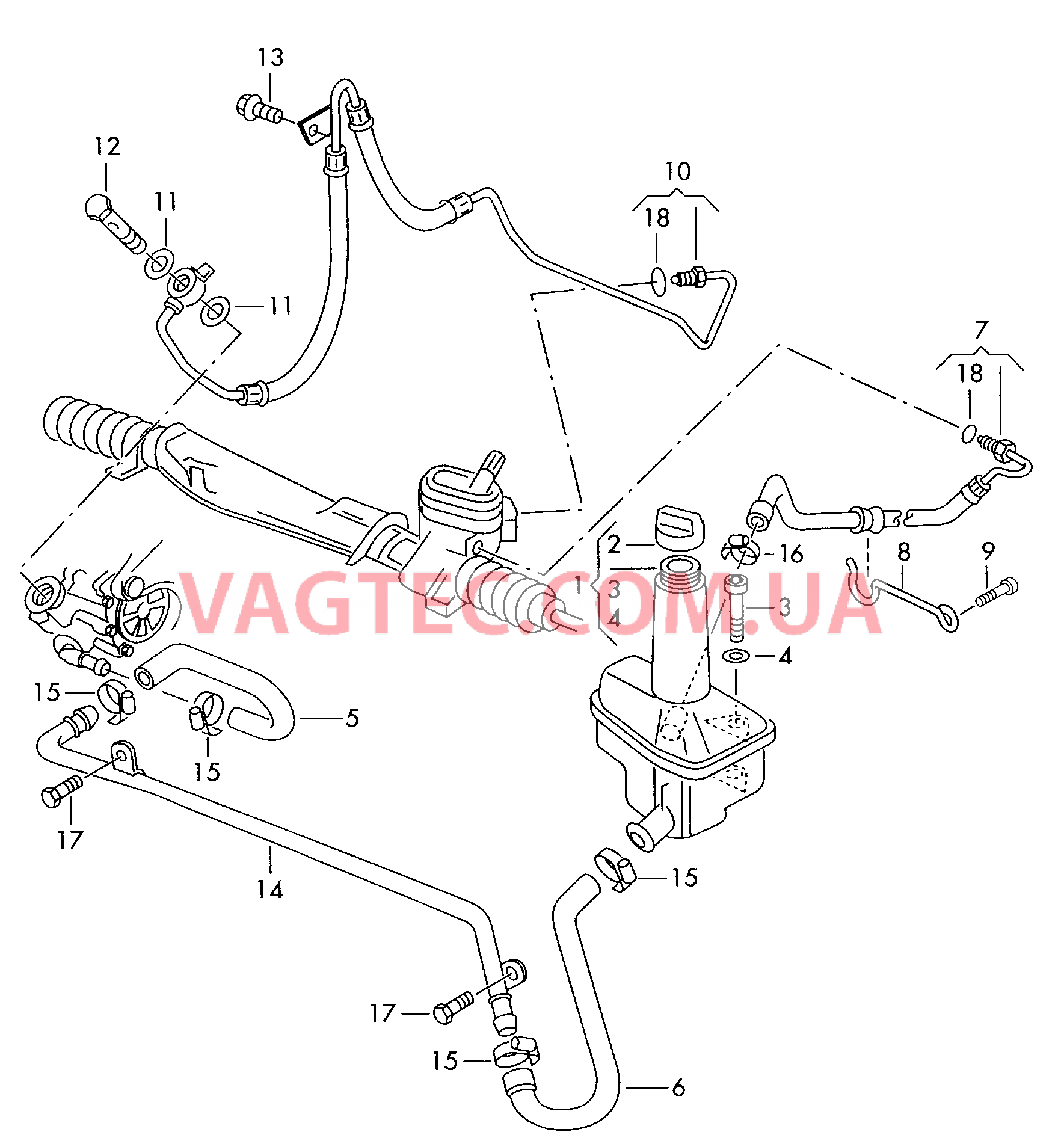 Масляный бачок с соединительными деталями, шлангами  для SEAT Alhambra 2000