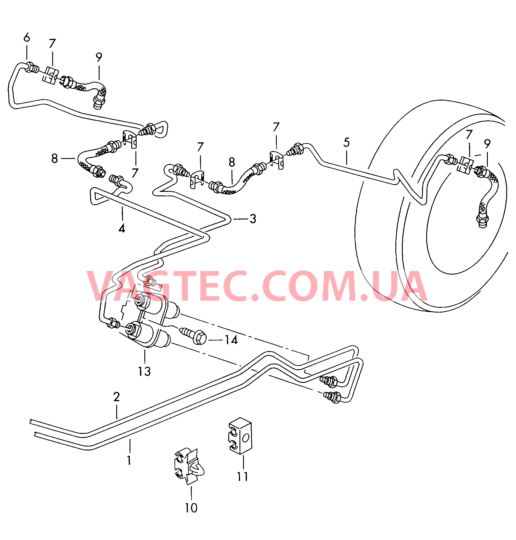 Тормозная трубка Тормозной шланг Редукционный клапан торм. мех.  для SEAT Alhambra 2000