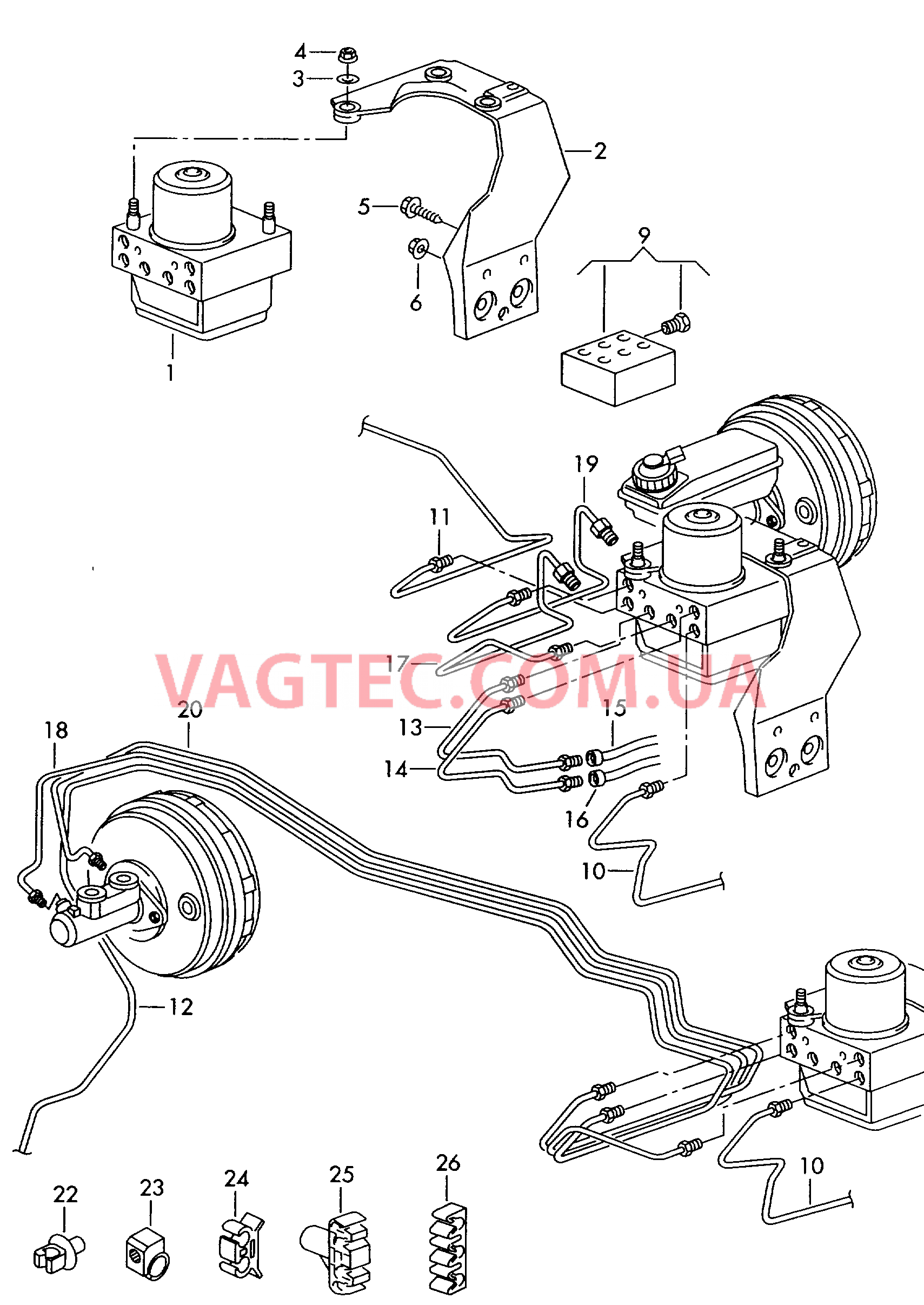 Модуль ABS Тормозная трубка   F7M-W-507042 для SEAT Alhambra 2000