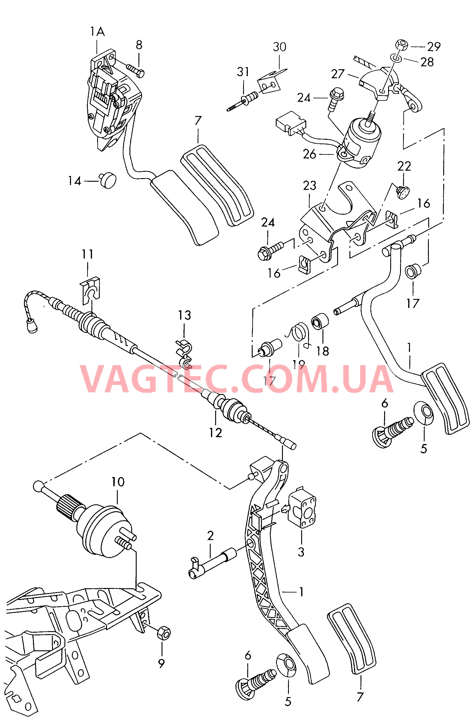 Педаль акселератора Трос педали газа  для VOLKSWAGEN Sharan 2000