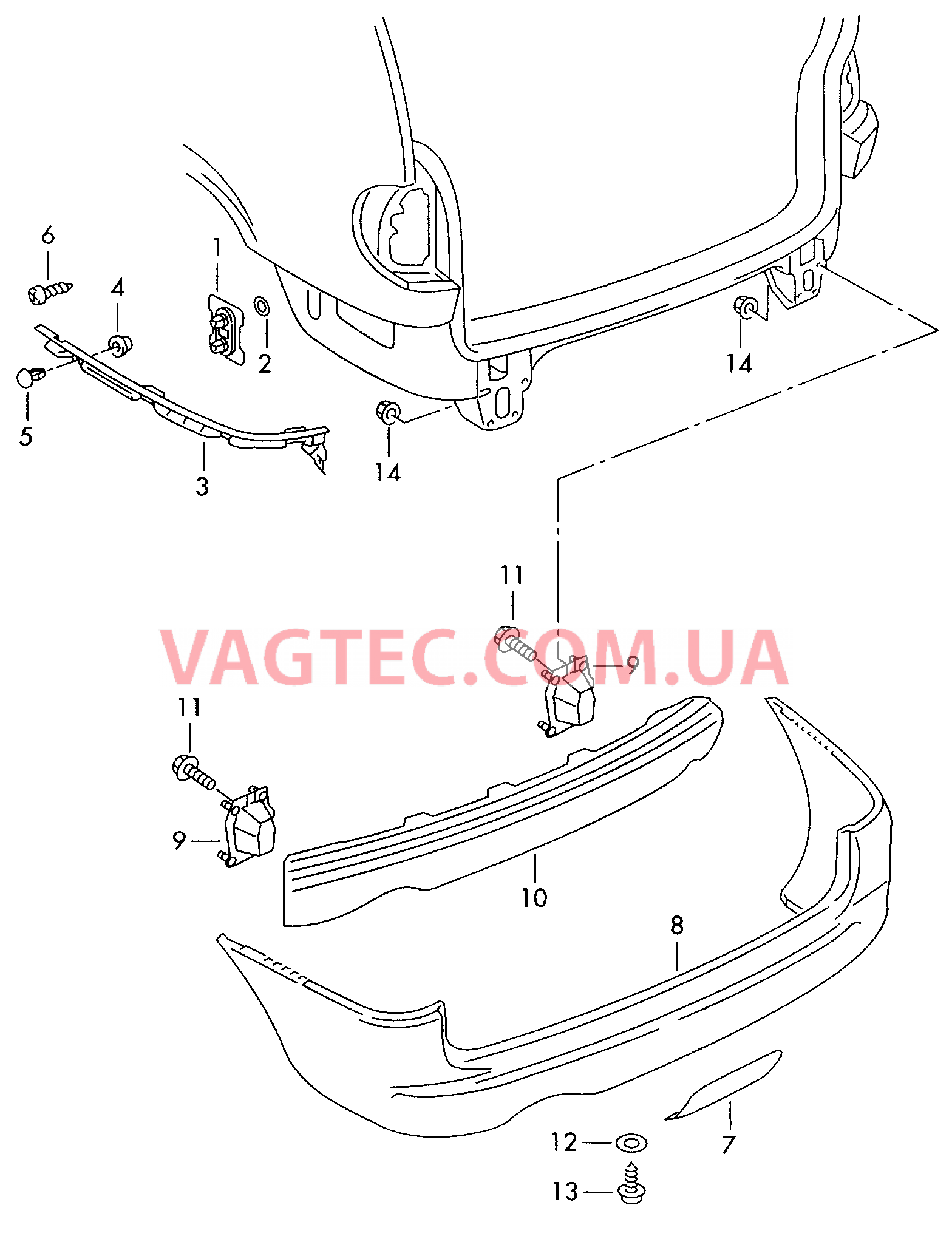 Бампер  для VOLKSWAGEN Sharan 2000