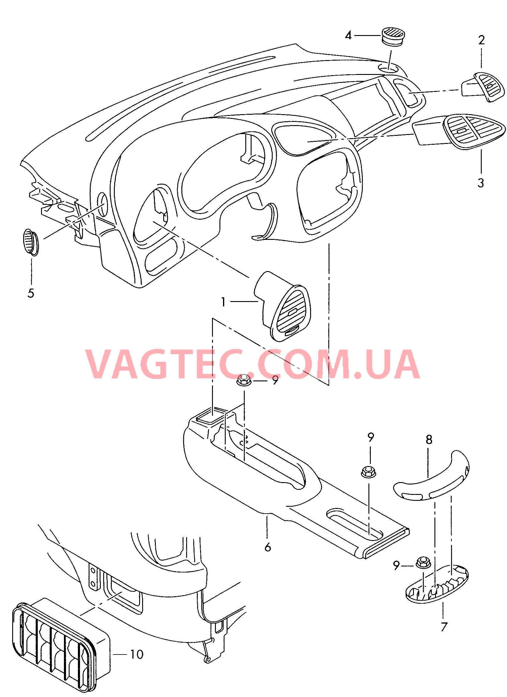 Жиклеры теплого и свежего воздуха  для SEAT Alhambra 2000