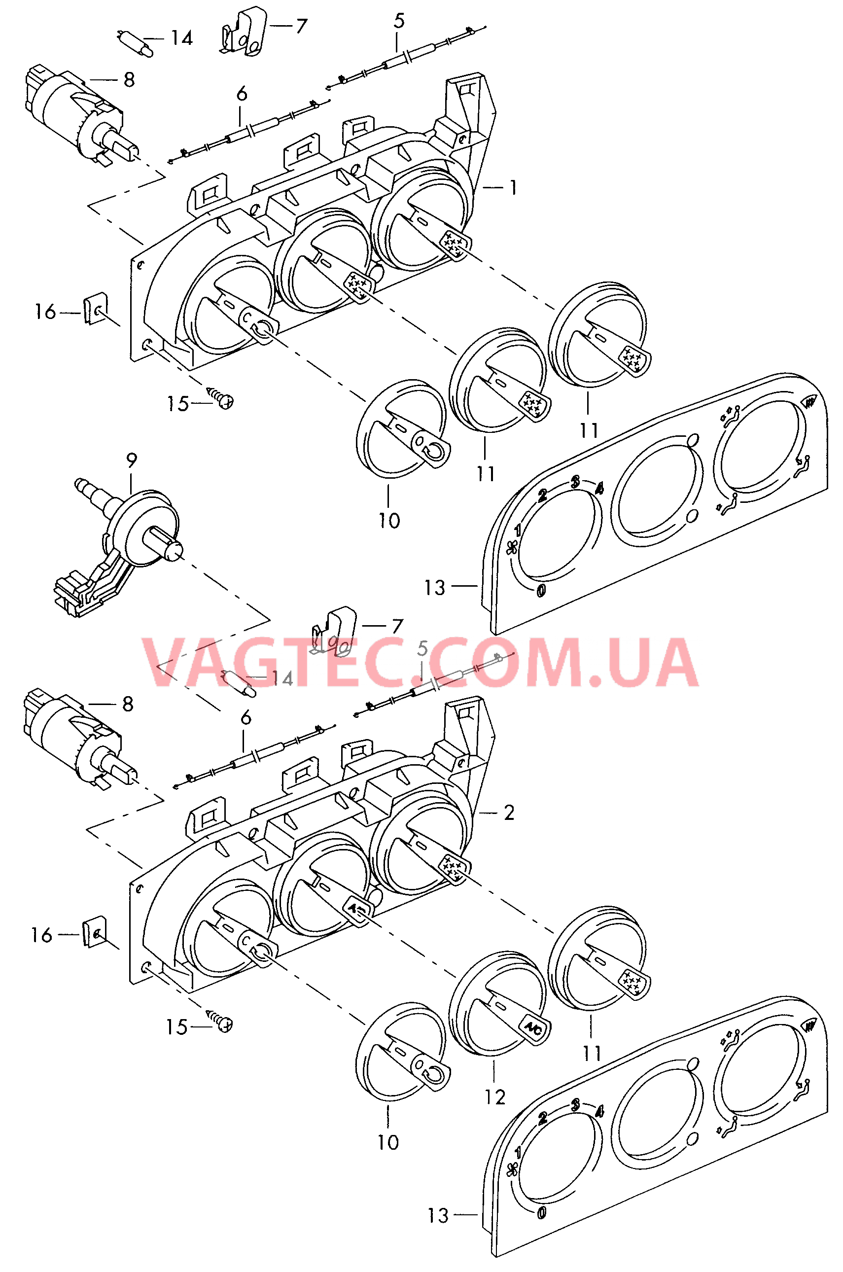 Регулятор приточной вентиляции и отопителя с выключателем  для VOLKSWAGEN Sharan 2000