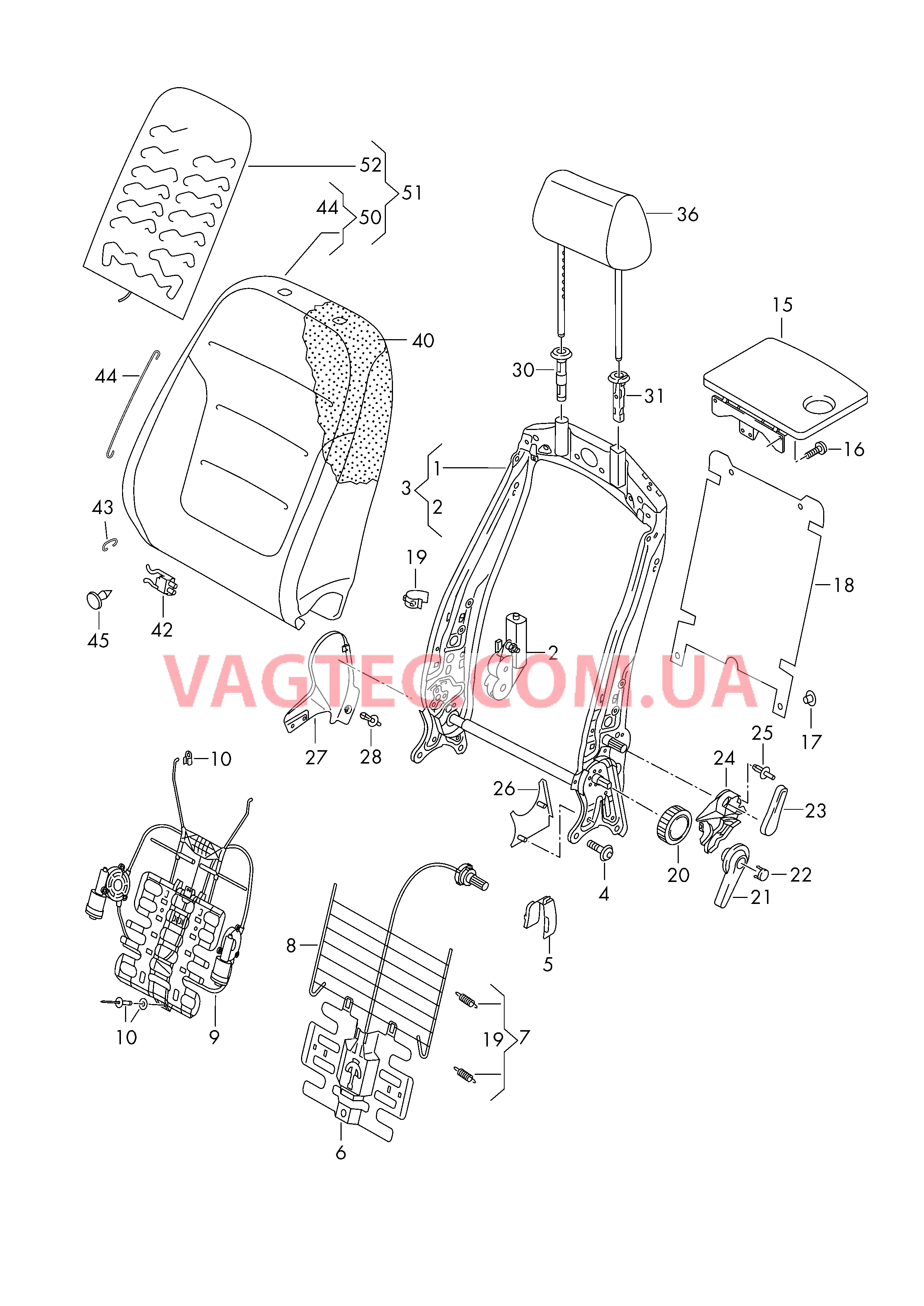 Cпинка  для SEAT Alhambra 2017