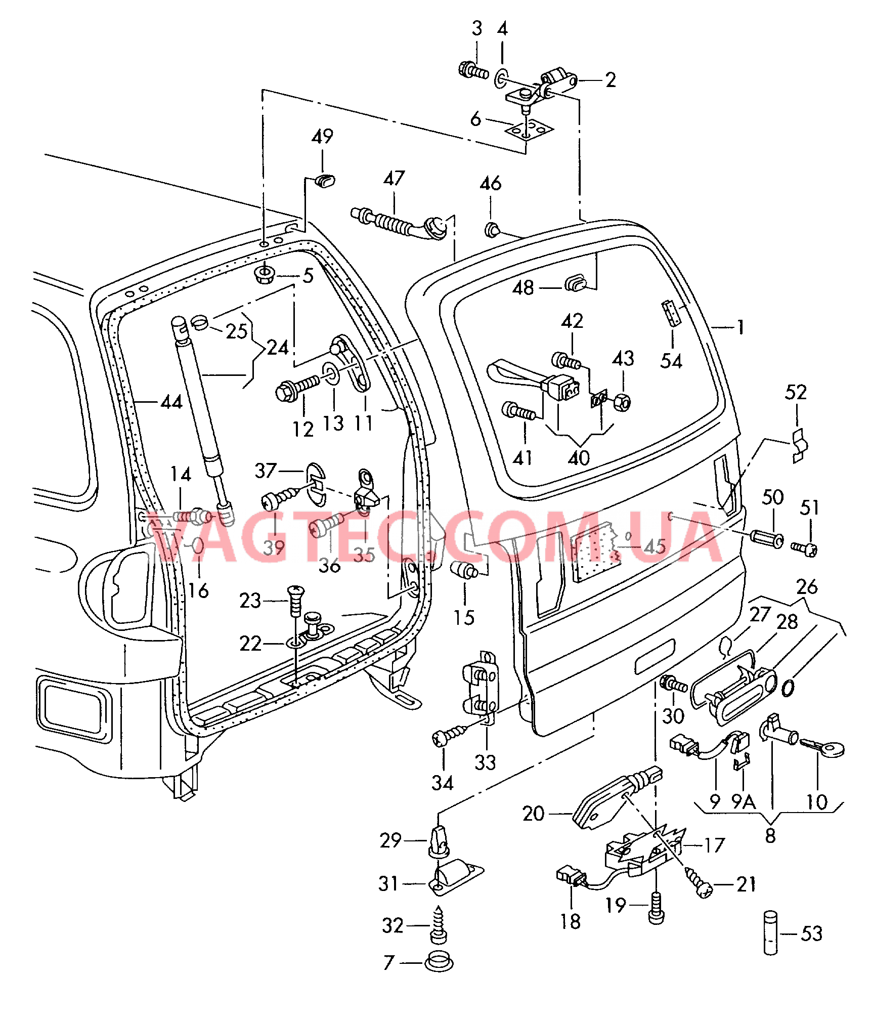 Крышка багажного отсека Замок  для SEAT Alhambra 2000